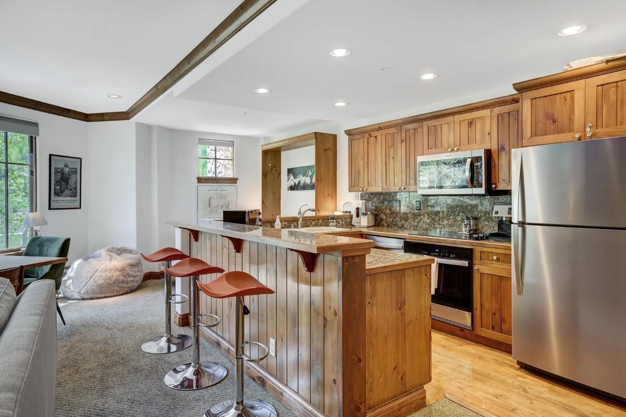 Communal kitchen in Elkhorn Lodge
