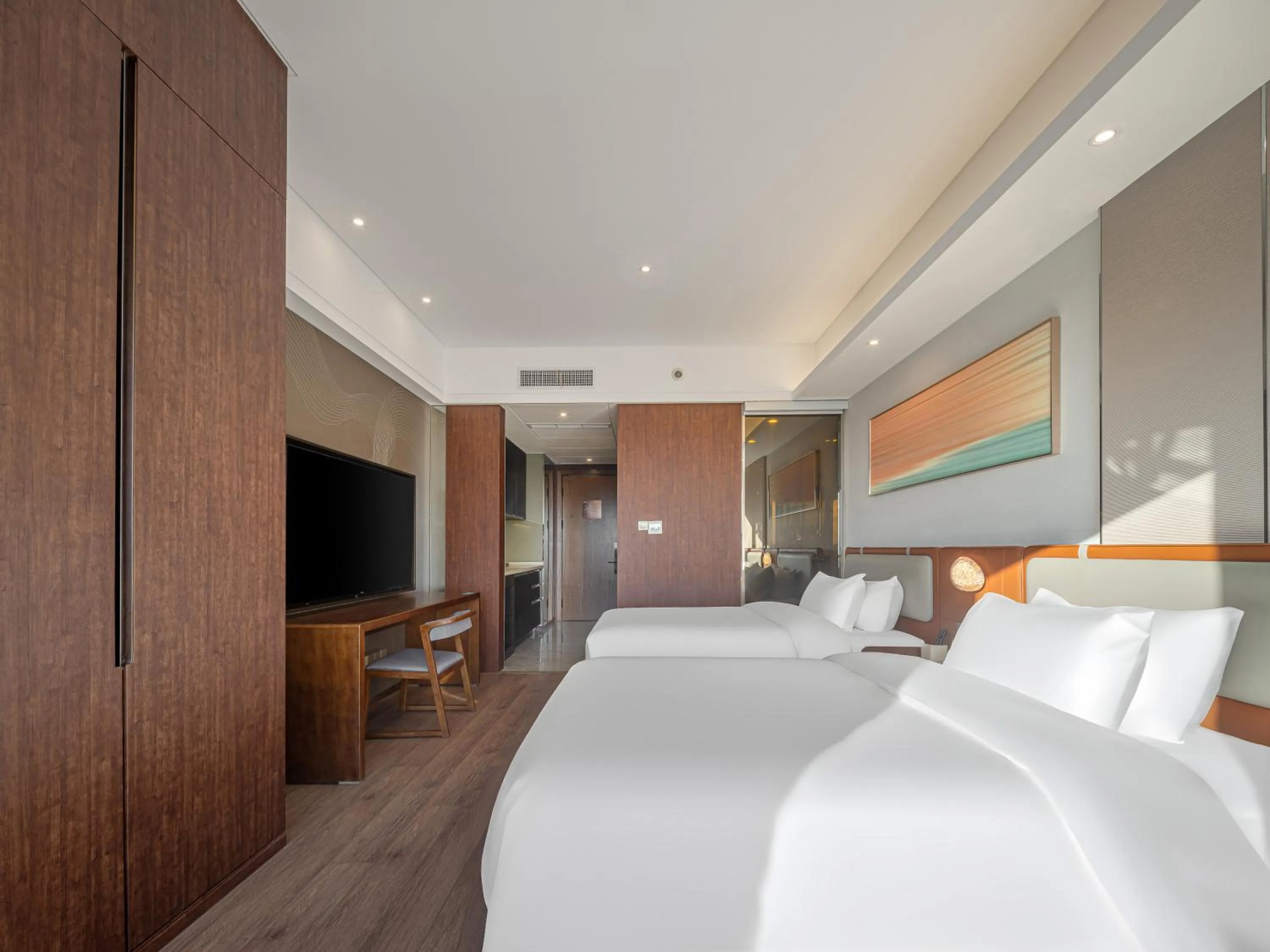 Bed in Dalian Zhongshan Square Seaview Meilun Hotel