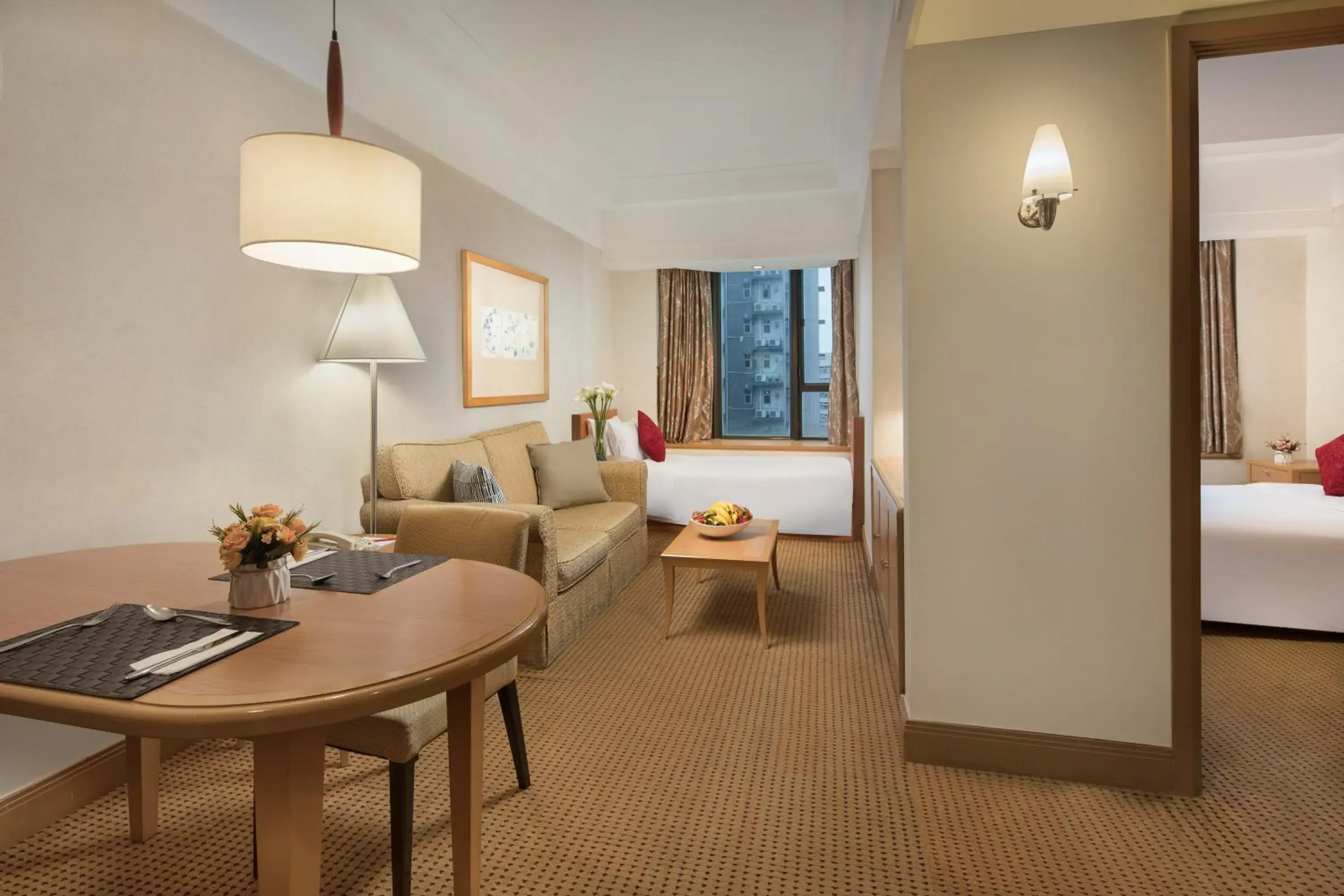 Living room, Bed in Ramada Hong Kong Grand View Living room, Bed in Ramada Hong Kong Grand View