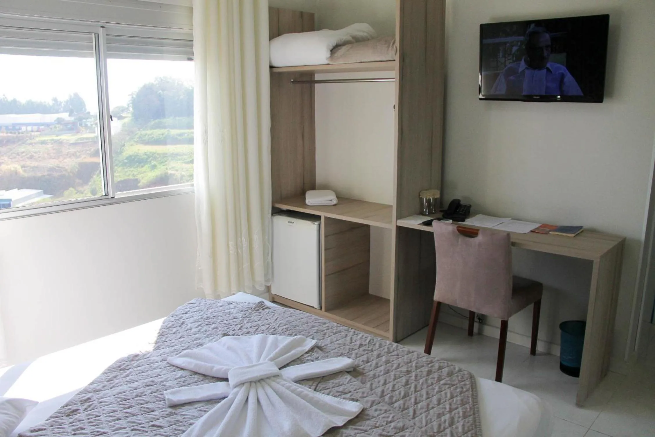 Bed in AJ Hotel Chapecó - Fácil Acesso Pátio Shopping e Rótula da Bandeira