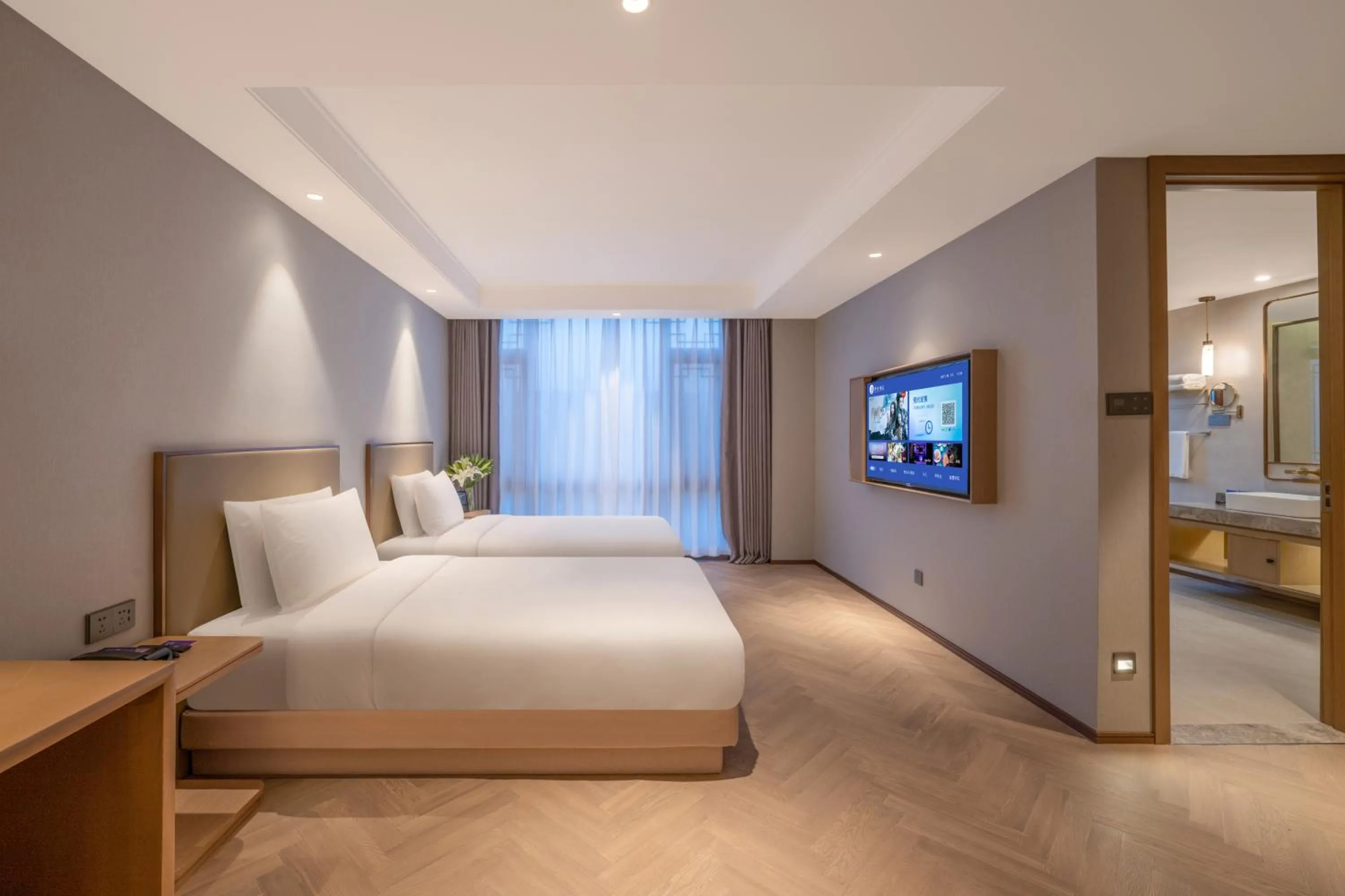 Superior Twin Room in Manxin Hotel Qingdao Xindu