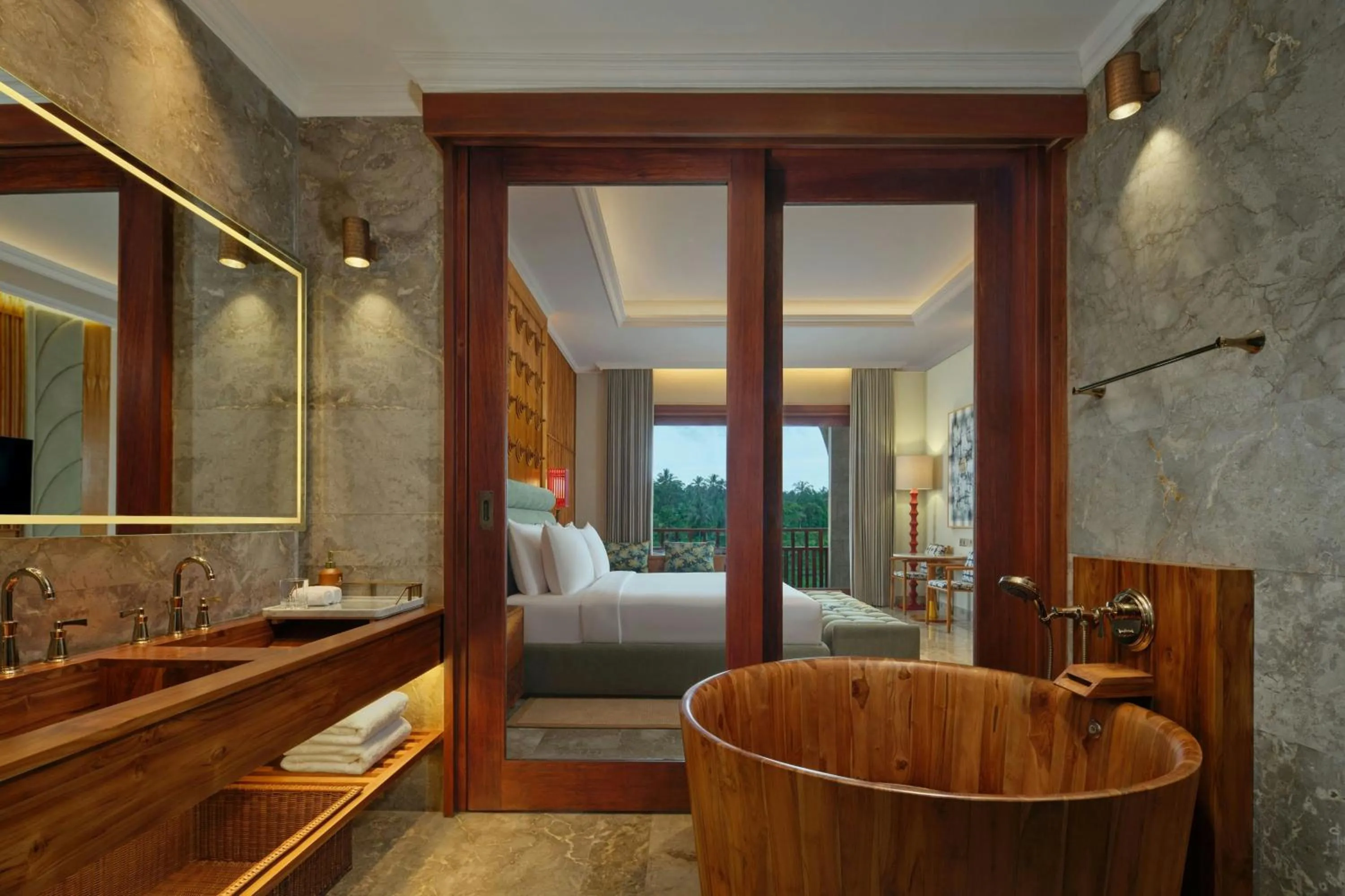 Bathroom, Bed in Hiliwatu, Bali Ubud, a Tribute Portfolio Resort