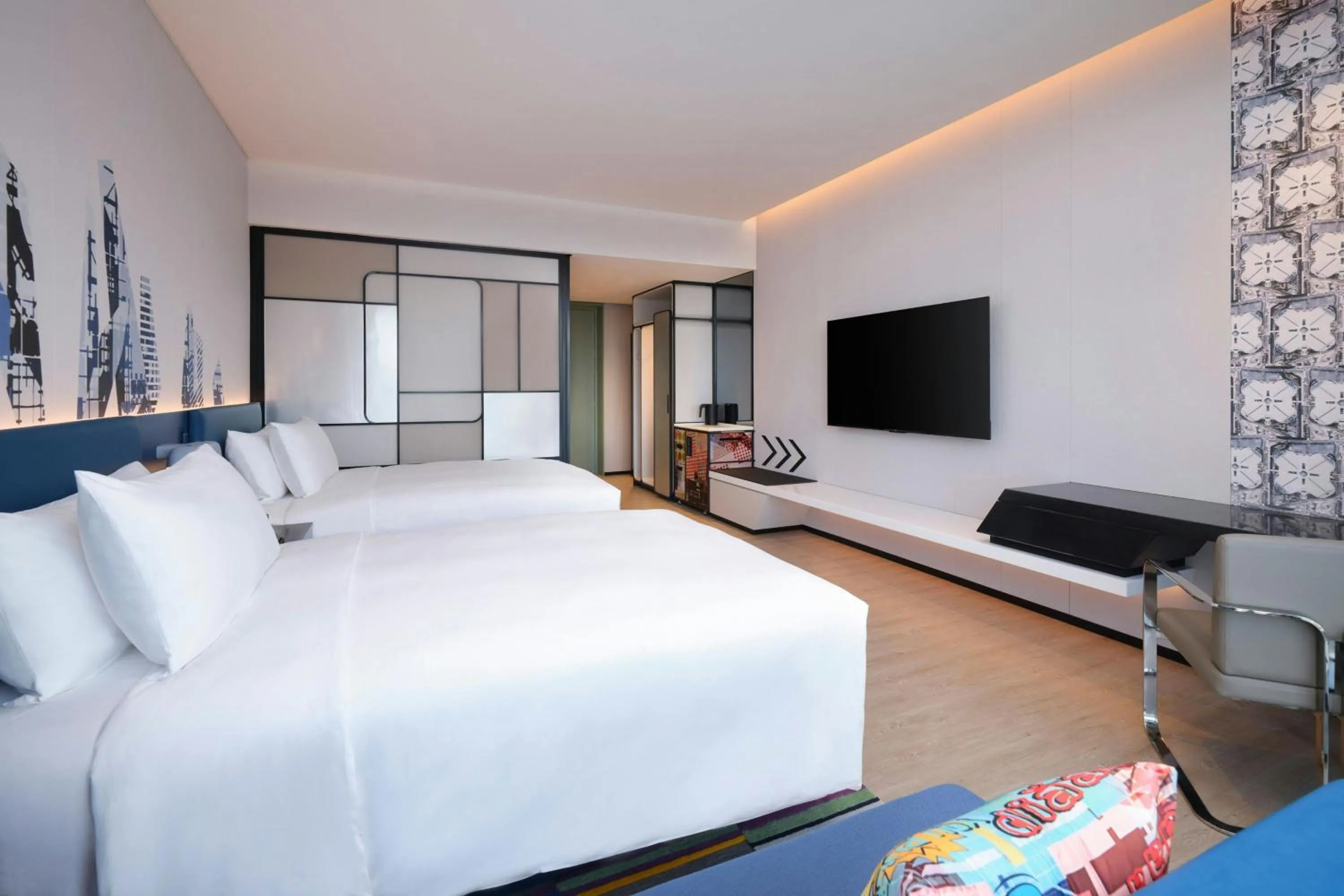 Bedroom, Bed in Aloft Shanghai Hongqiao