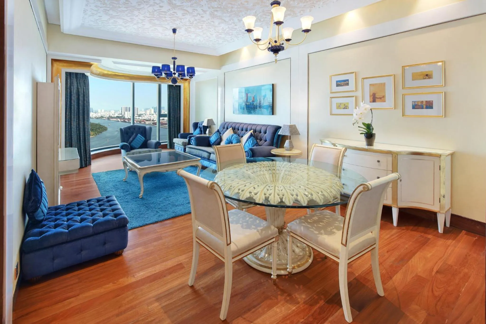 Living room in The Reverie Saigon Residential Suites