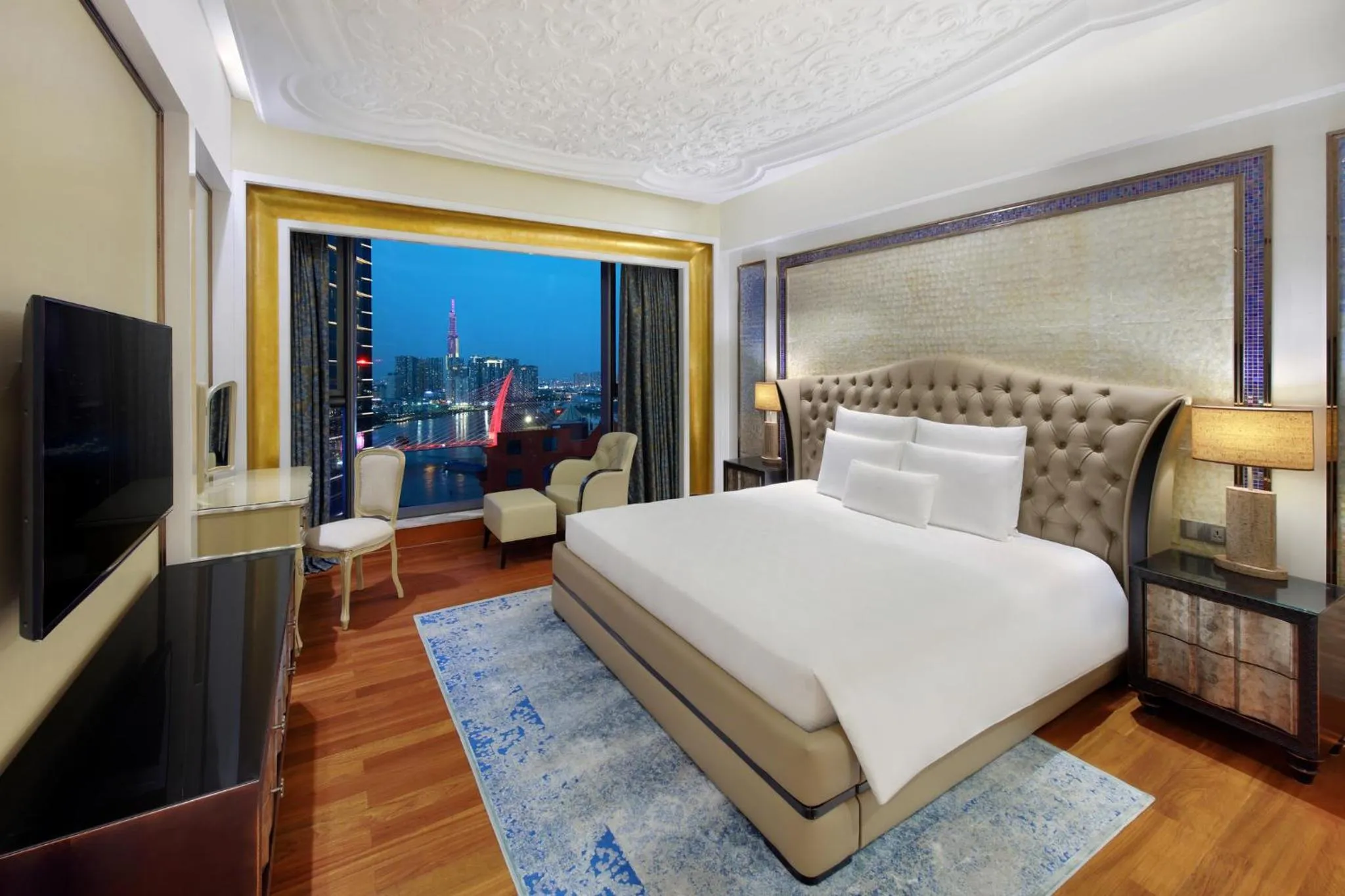 Bed in The Reverie Saigon Residential Suites