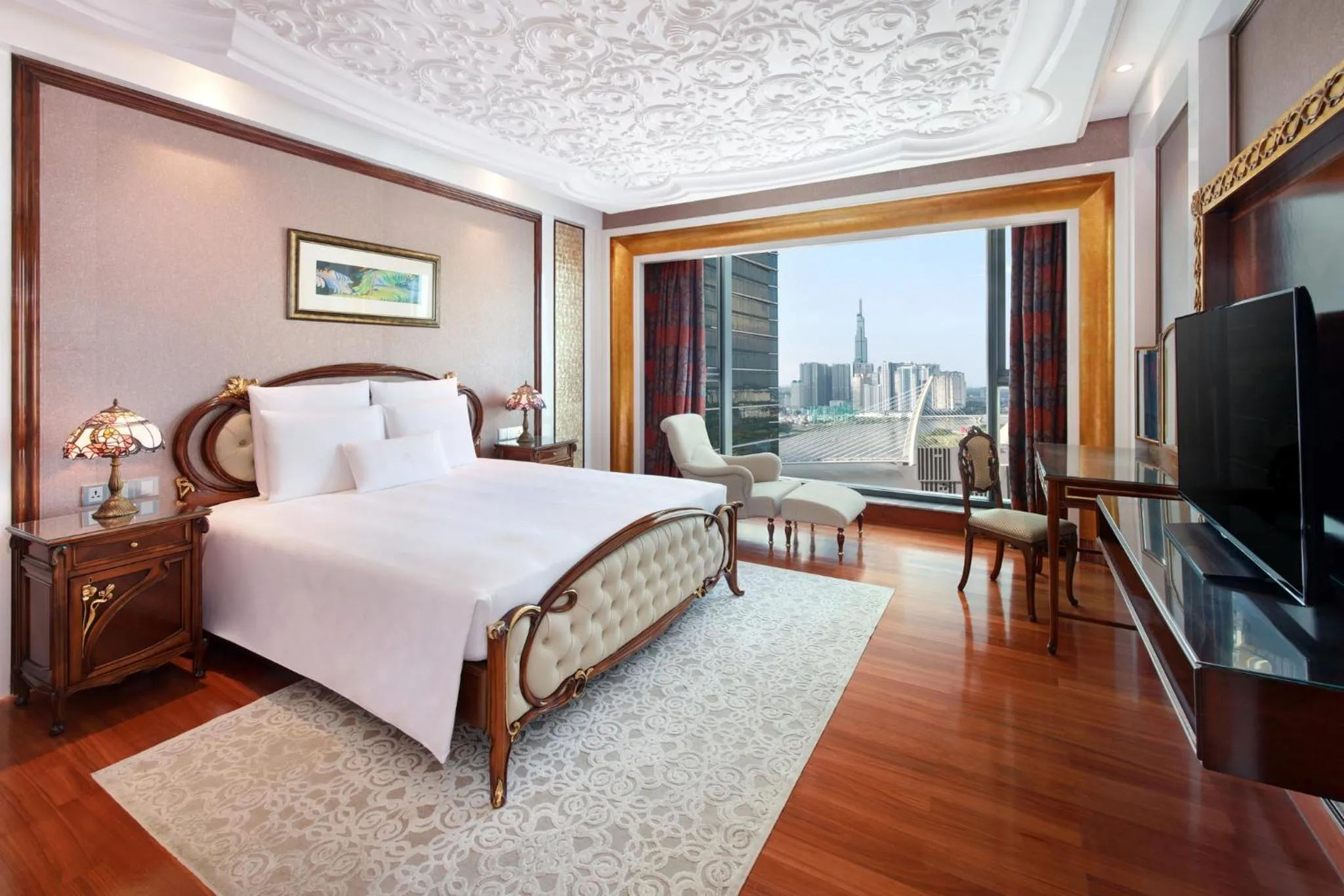 Bed in The Reverie Saigon Residential Suites