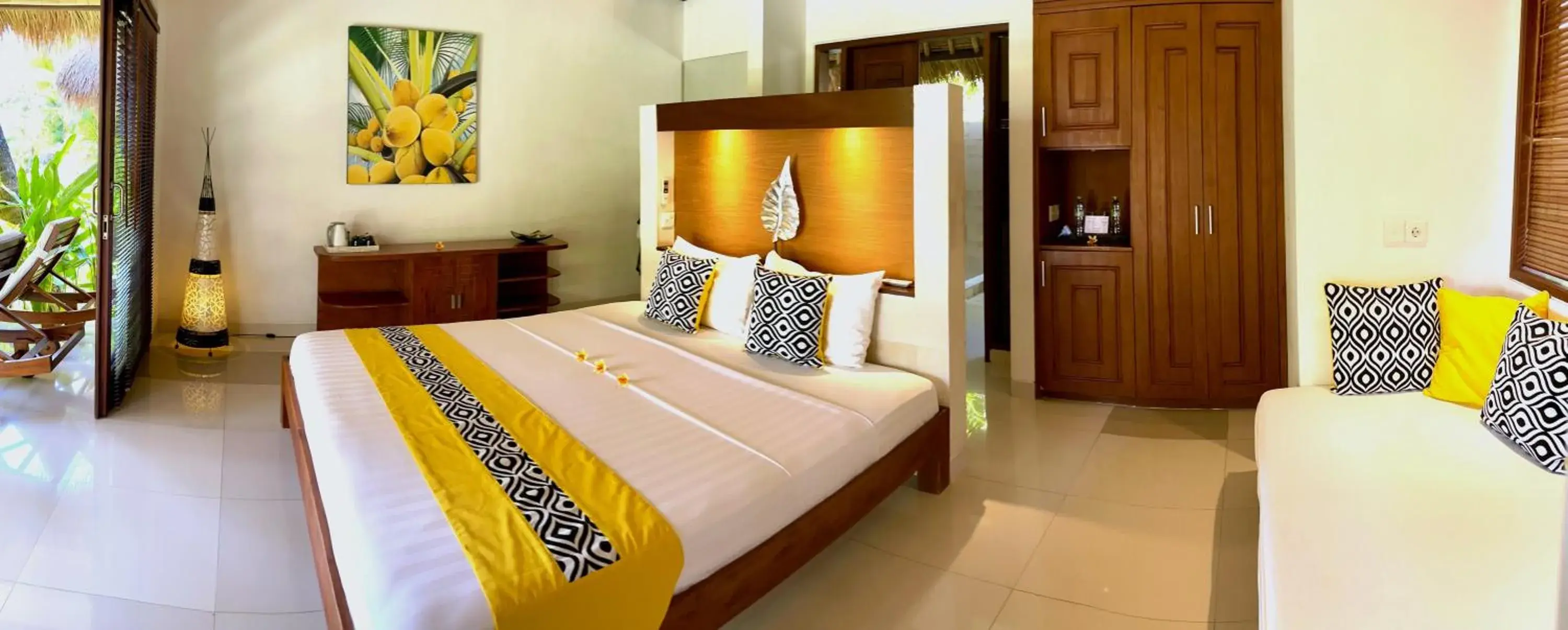 Bedroom, Bed in Palm Garden Amed Beach & Spa Resort Bali Bedroom, Bed in Palm Garden Amed Beach & Spa Resort Bali
