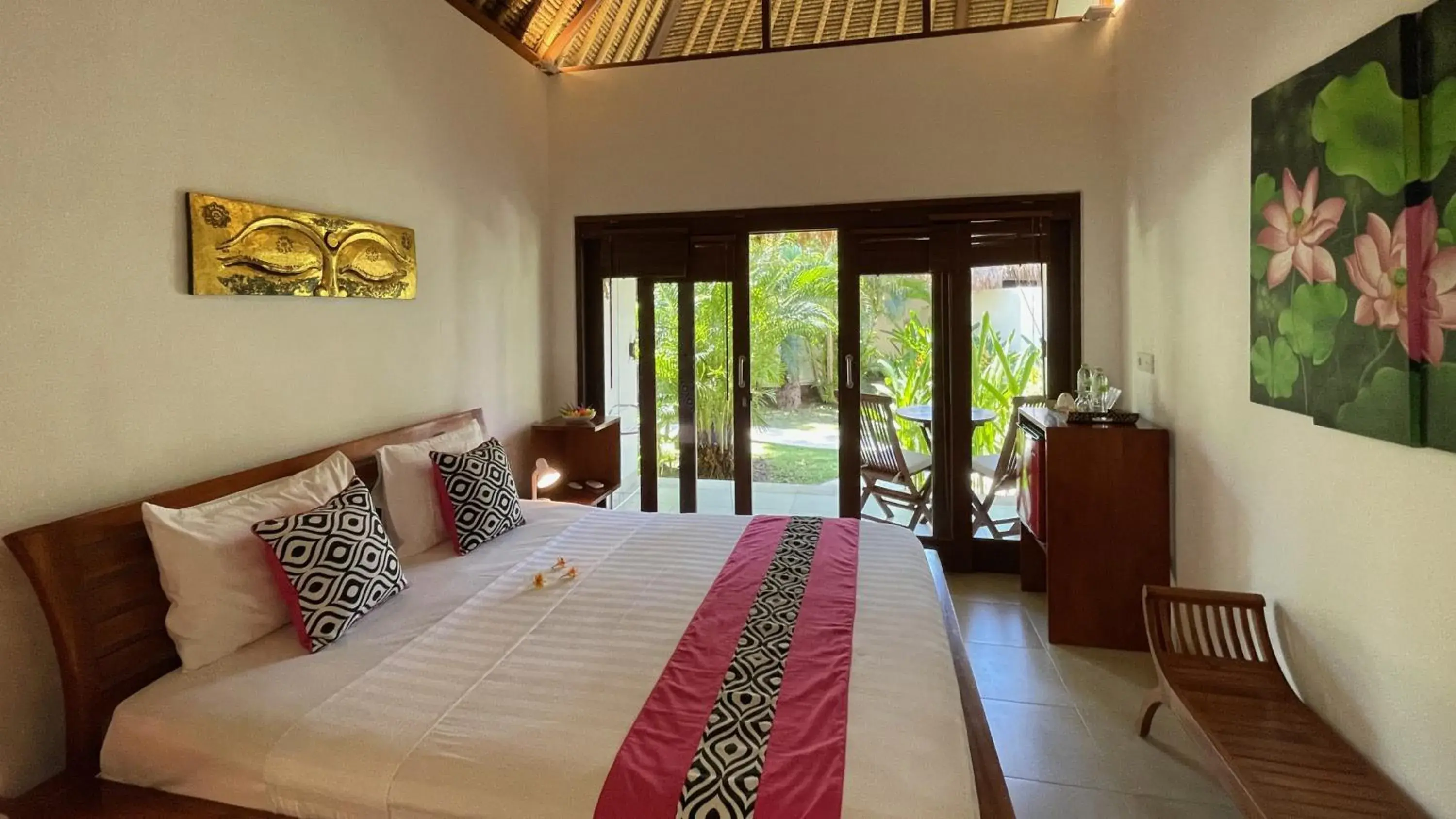 Garden view, Bed in Palm Garden Amed Beach & Spa Resort Bali Garden view, Bed in Palm Garden Amed Beach & Spa Resort Bali