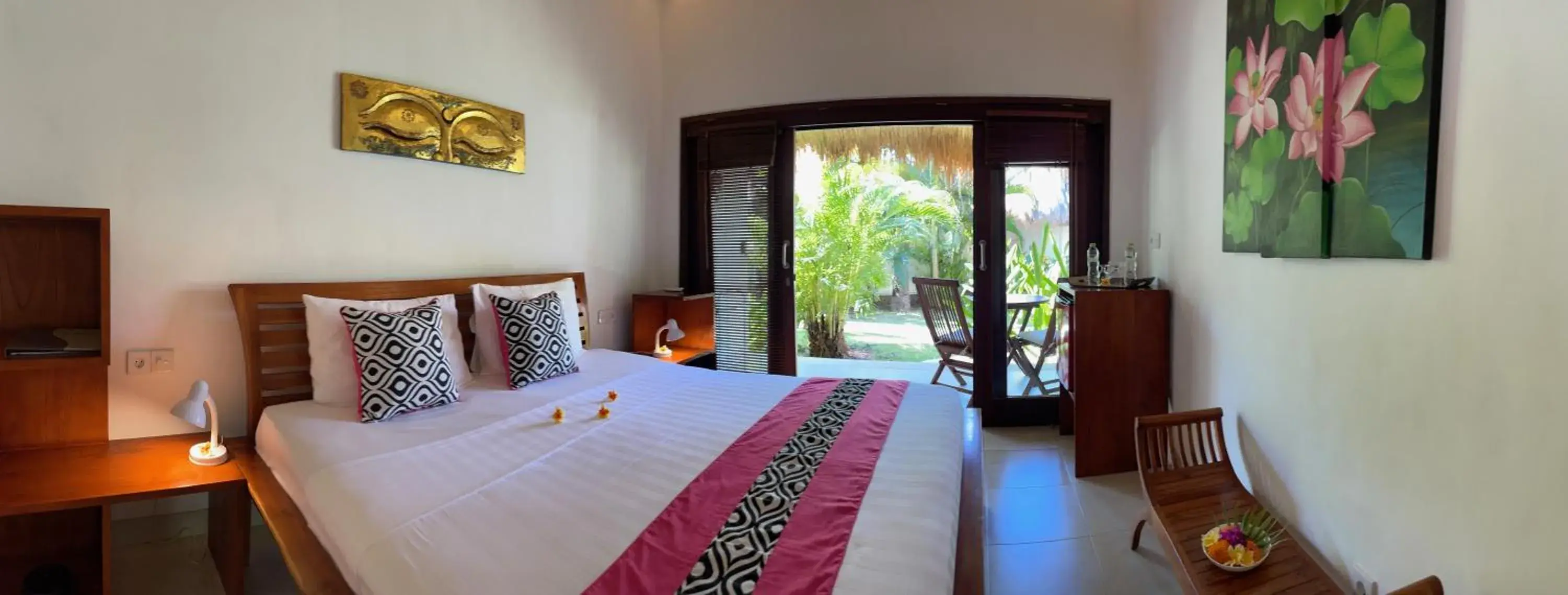 Garden view, Bed in Palm Garden Amed Beach & Spa Resort Bali Garden view, Bed in Palm Garden Amed Beach & Spa Resort Bali