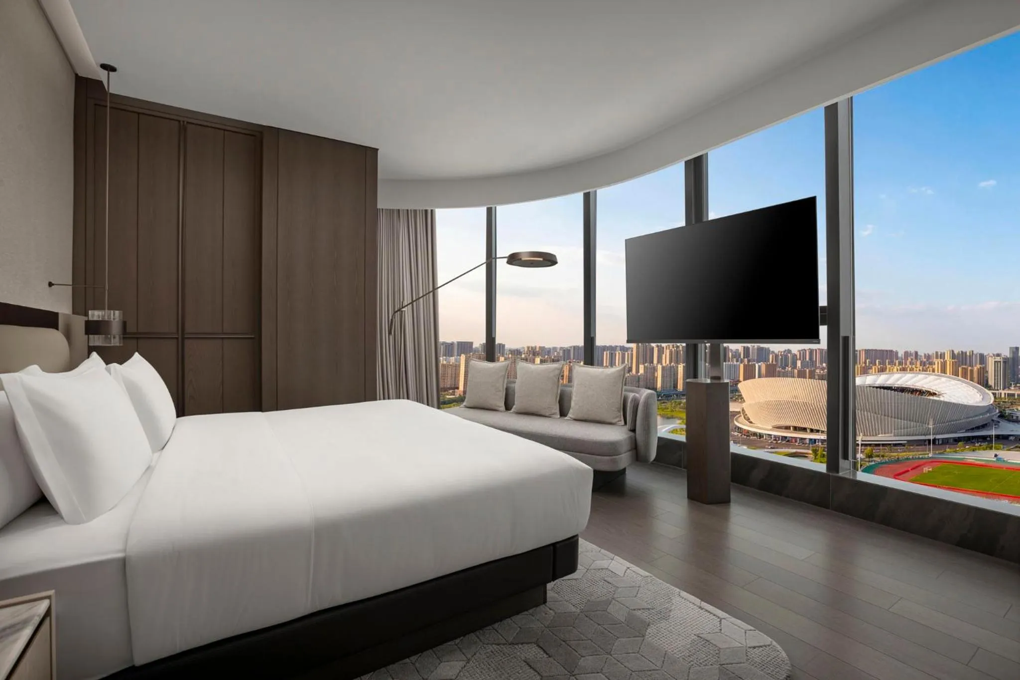 Photo of the whole room, Bed in Crowne Plaza Linyi Olympic Sports Centre by IHG