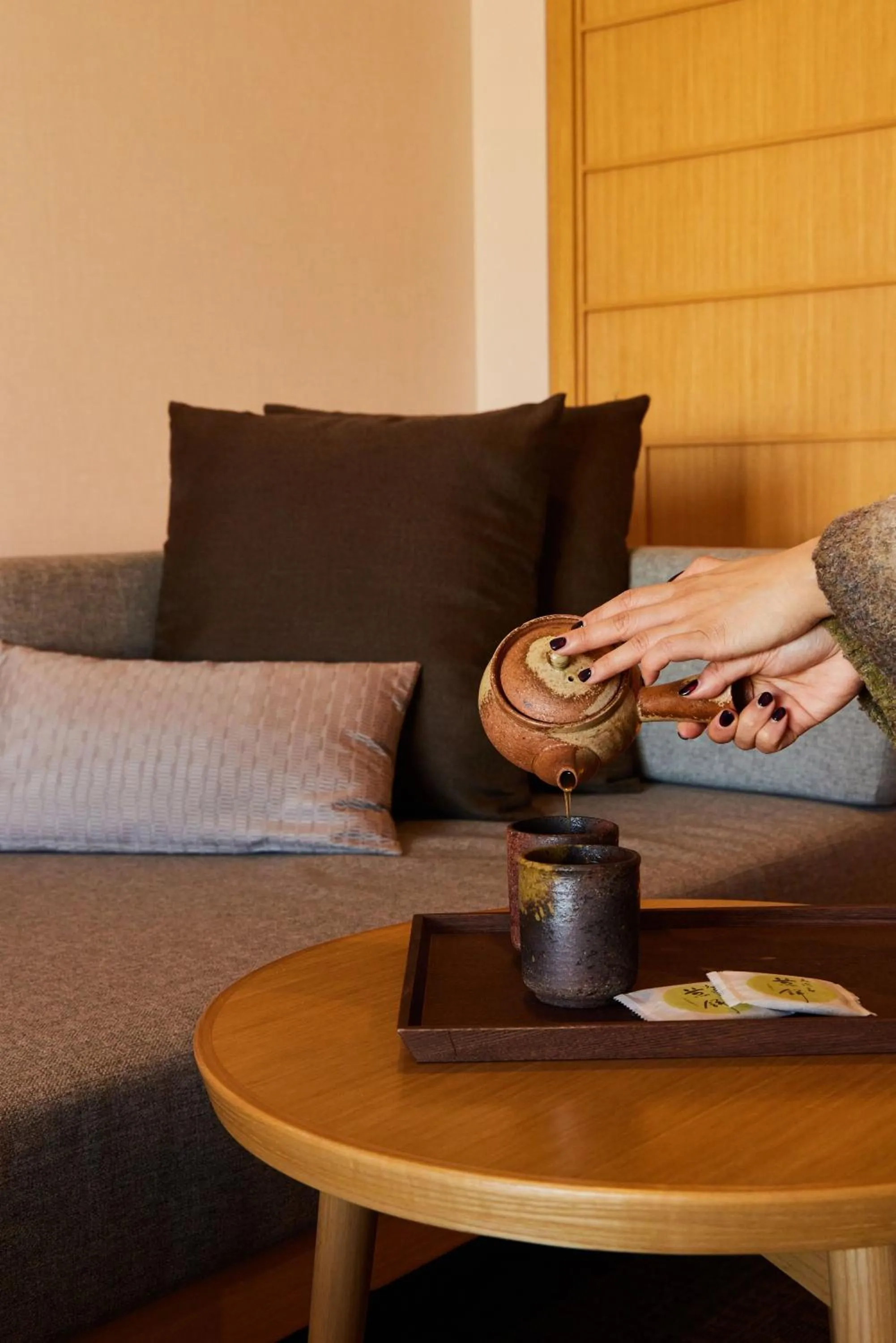 Seating area in Noku Kyoto