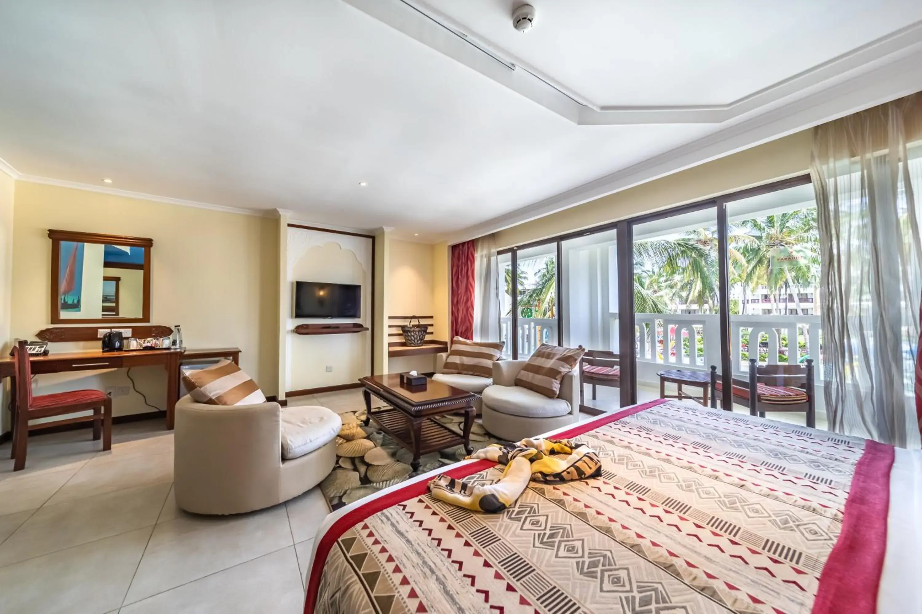 View (from property/room), Bed in PrideInn Paradise Beach Resort & Spa Mombasa View (from property/room), Bed in PrideInn Paradise Beach Resort & Spa Mombasa