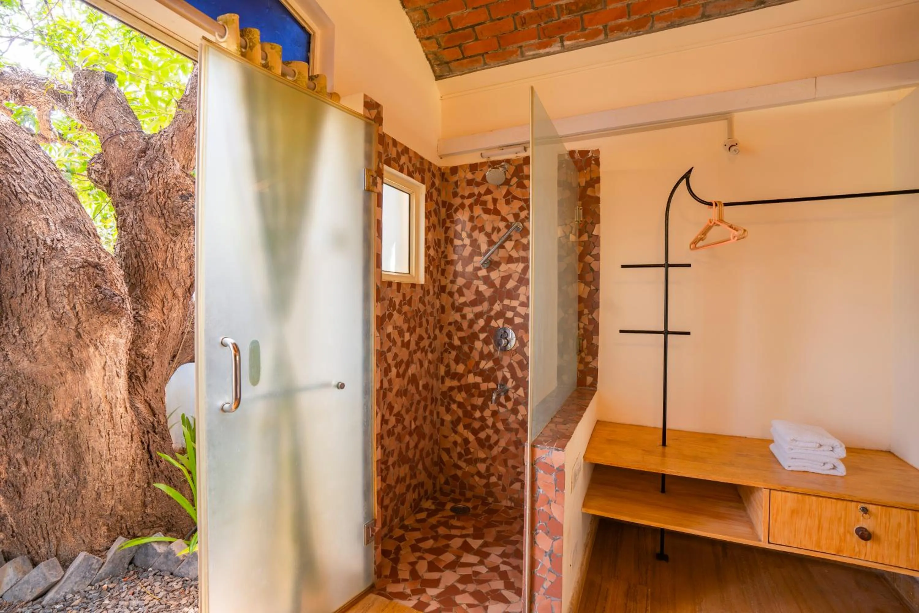 Shower in Moustache Goa Luxuria