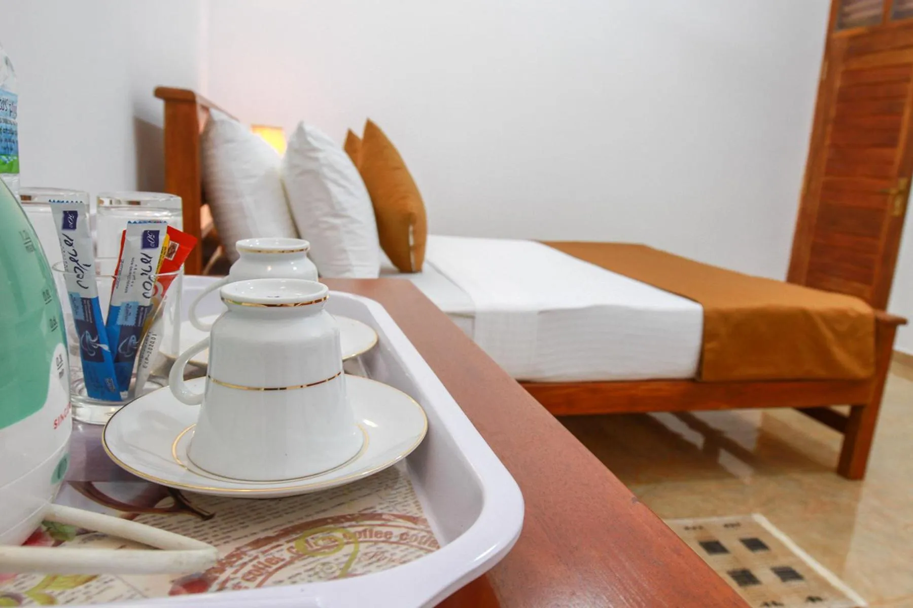 Coffee/tea facilities, Bed in Hotel Nilketha Yala Tissamaharama