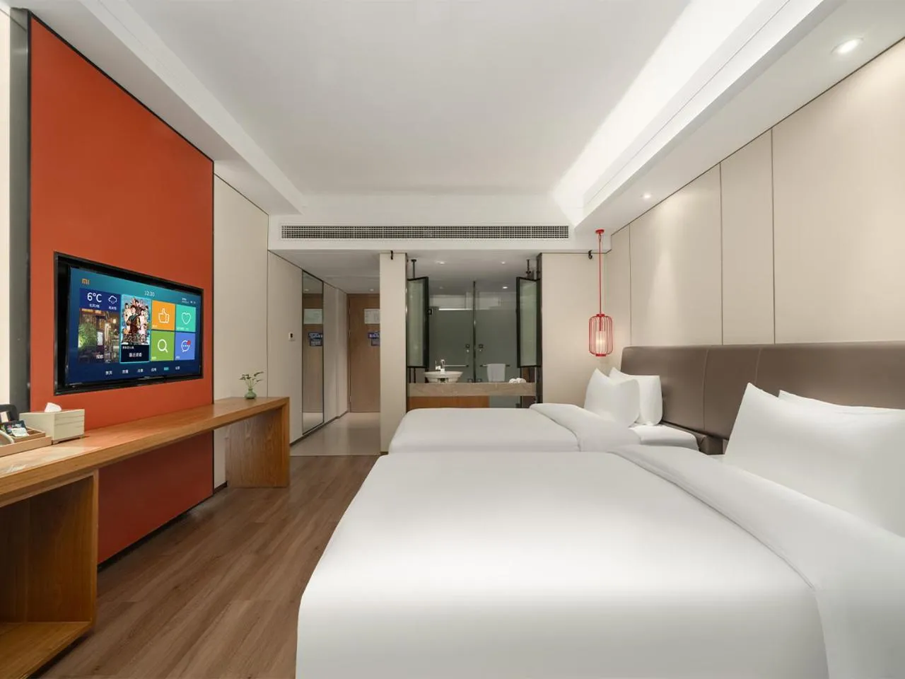 Bed in Kaiyuan Mingting Hotel, near Gulou Metro Station, Tianyi Square, Ningbo
