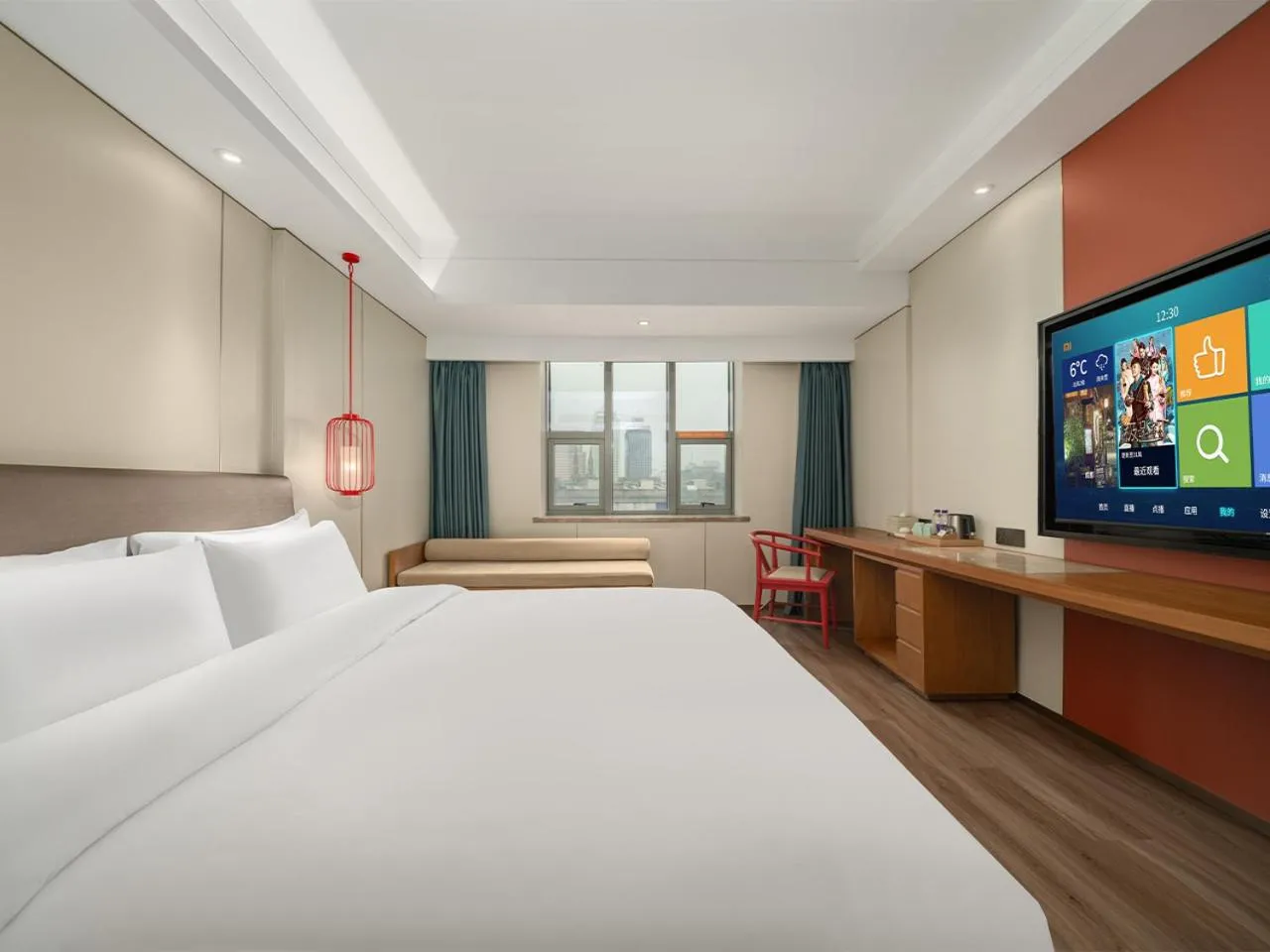 Bed in Kaiyuan Mingting Hotel, near Gulou Metro Station, Tianyi Square, Ningbo