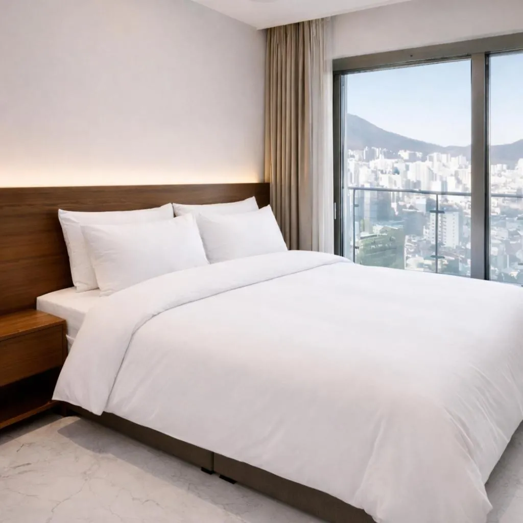Bed in Magnum Nampo Hotel