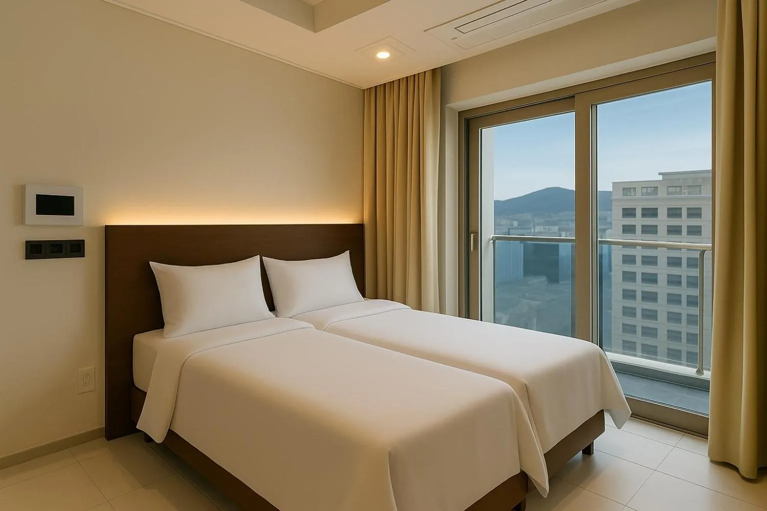 Bed in Magnum Nampo Hotel