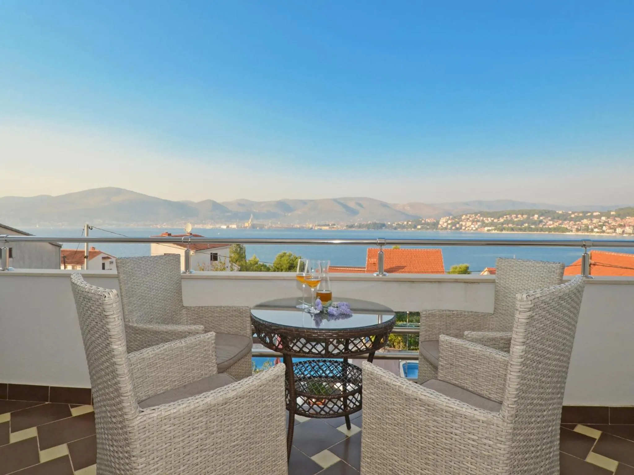 Balcony/Terrace in Apartments Silva with a view of sea