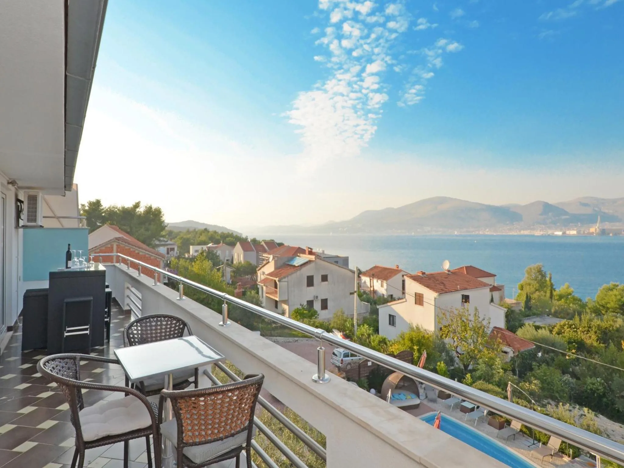 Balcony/Terrace in Apartments Silva with a view of sea
