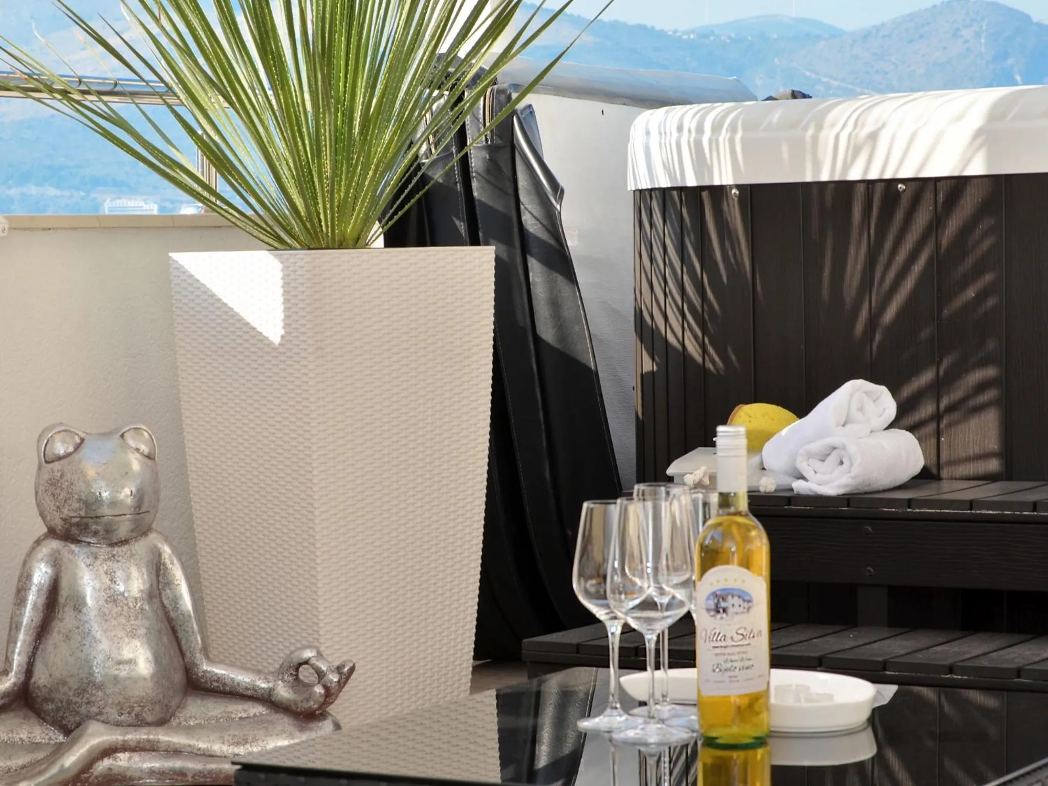 Balcony/Terrace in Apartments Silva with a view of sea