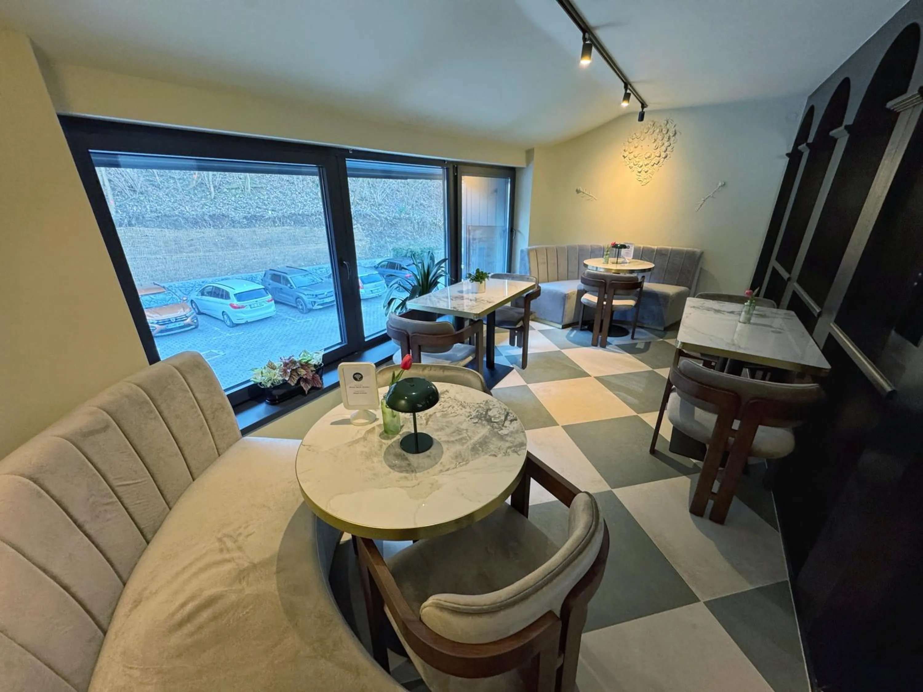 Seating area in Motel Reich