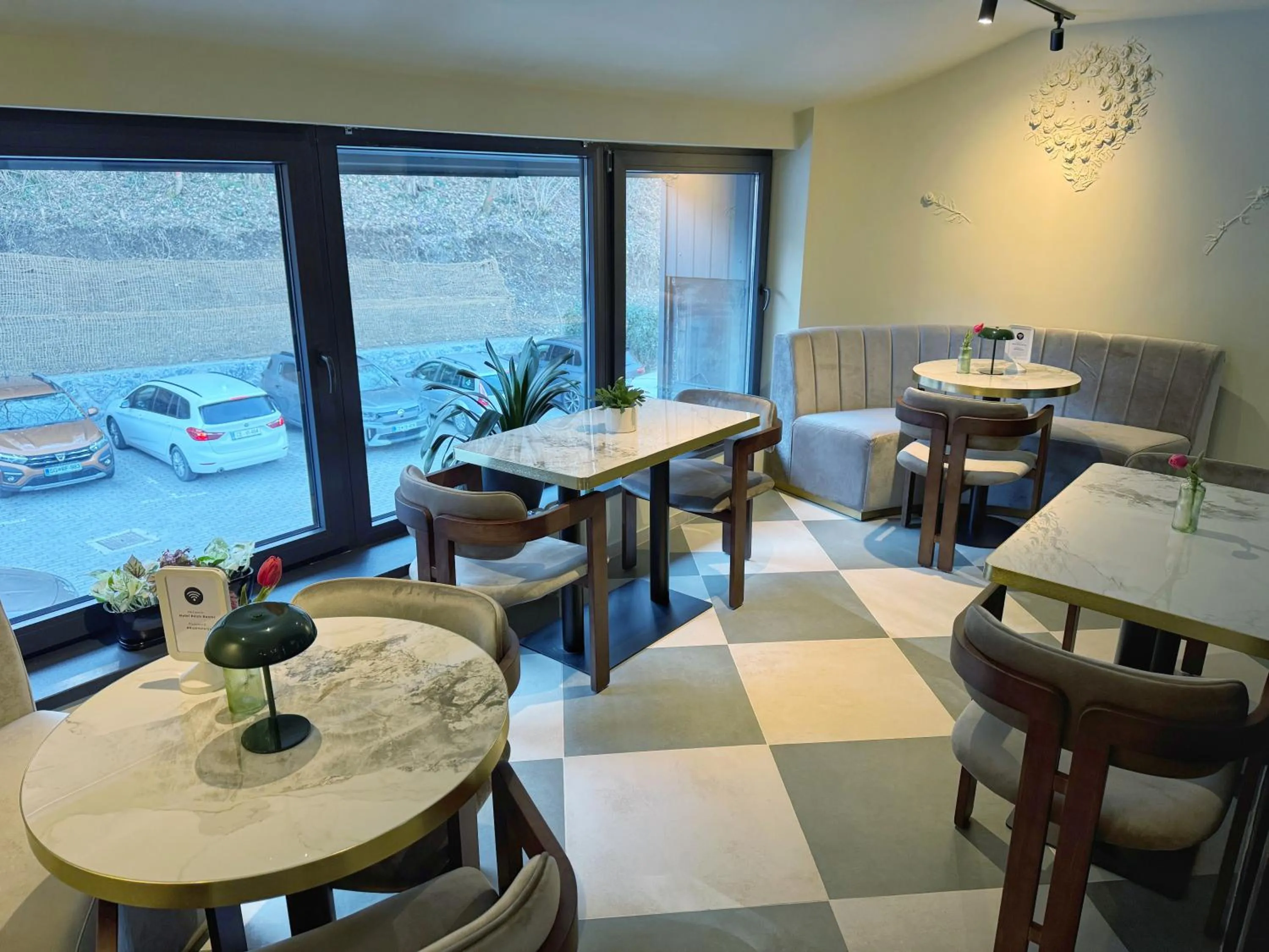 Seating area in Motel Reich