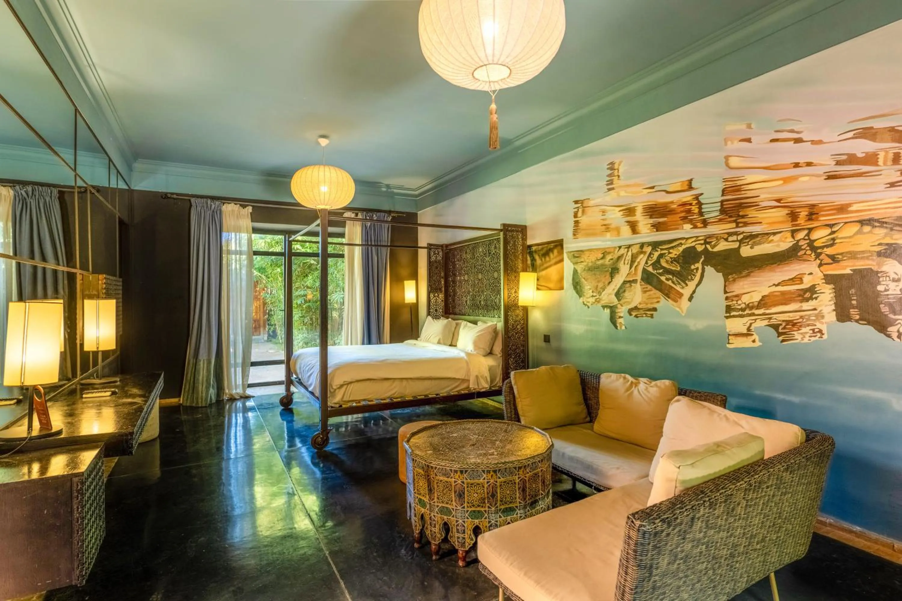 Patio, Bed in The Source Hotel Music & Spa