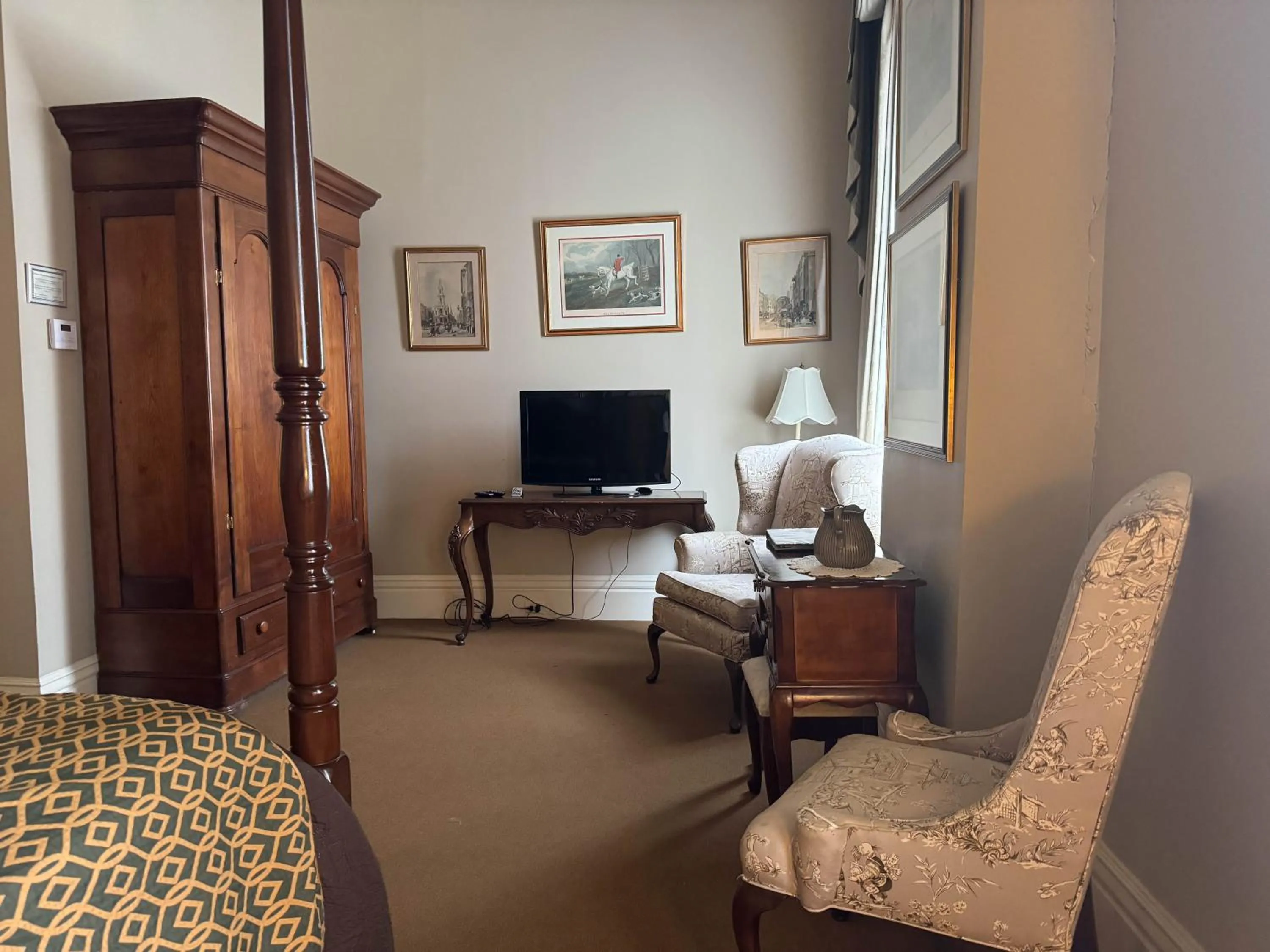 Seating area in The Guest House Historic Mansion