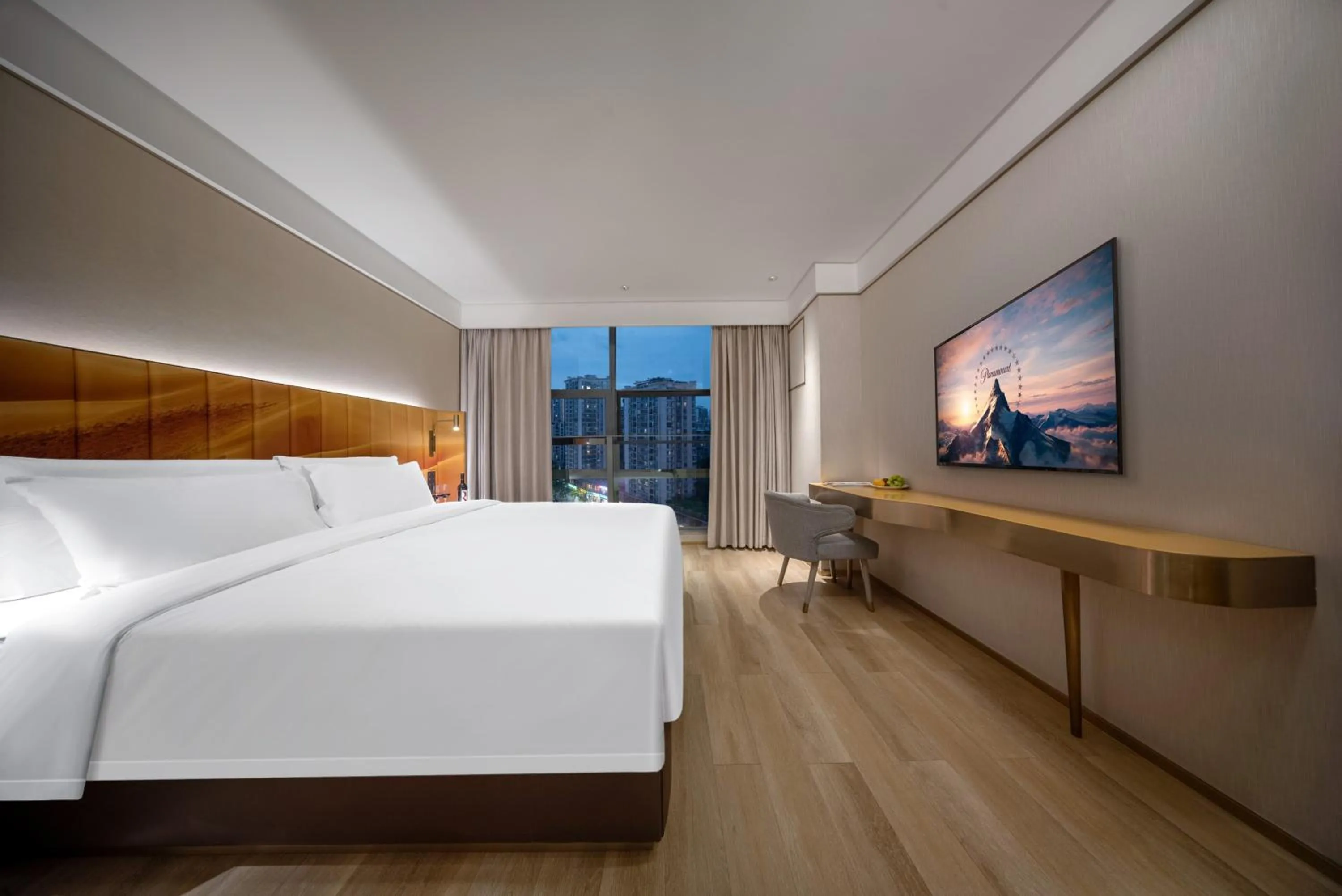Decorative detail, Bed in Manxin Hotel, Guanyinqiao, Chongqing