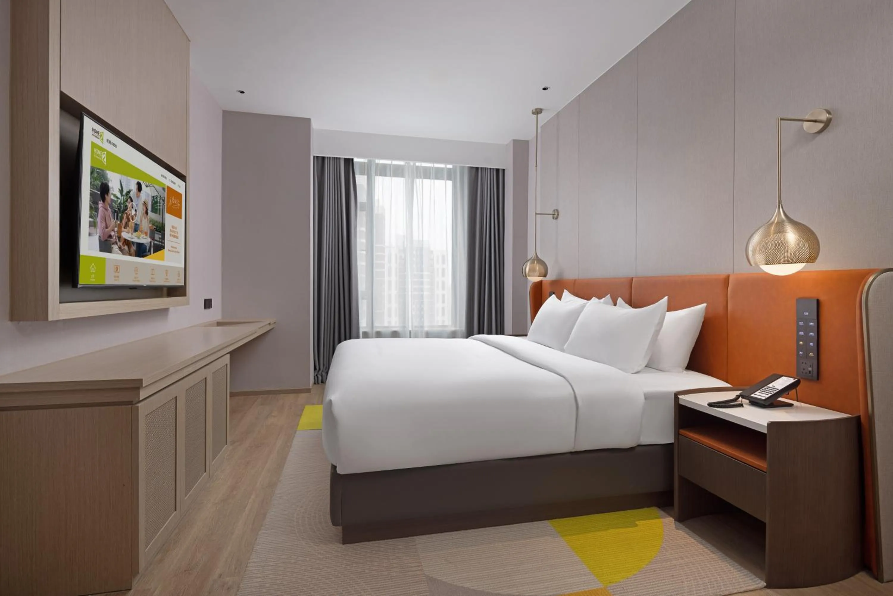 Bedroom, Bed in Home2 Suite by Hilton Jingzhou Wanda Plaza