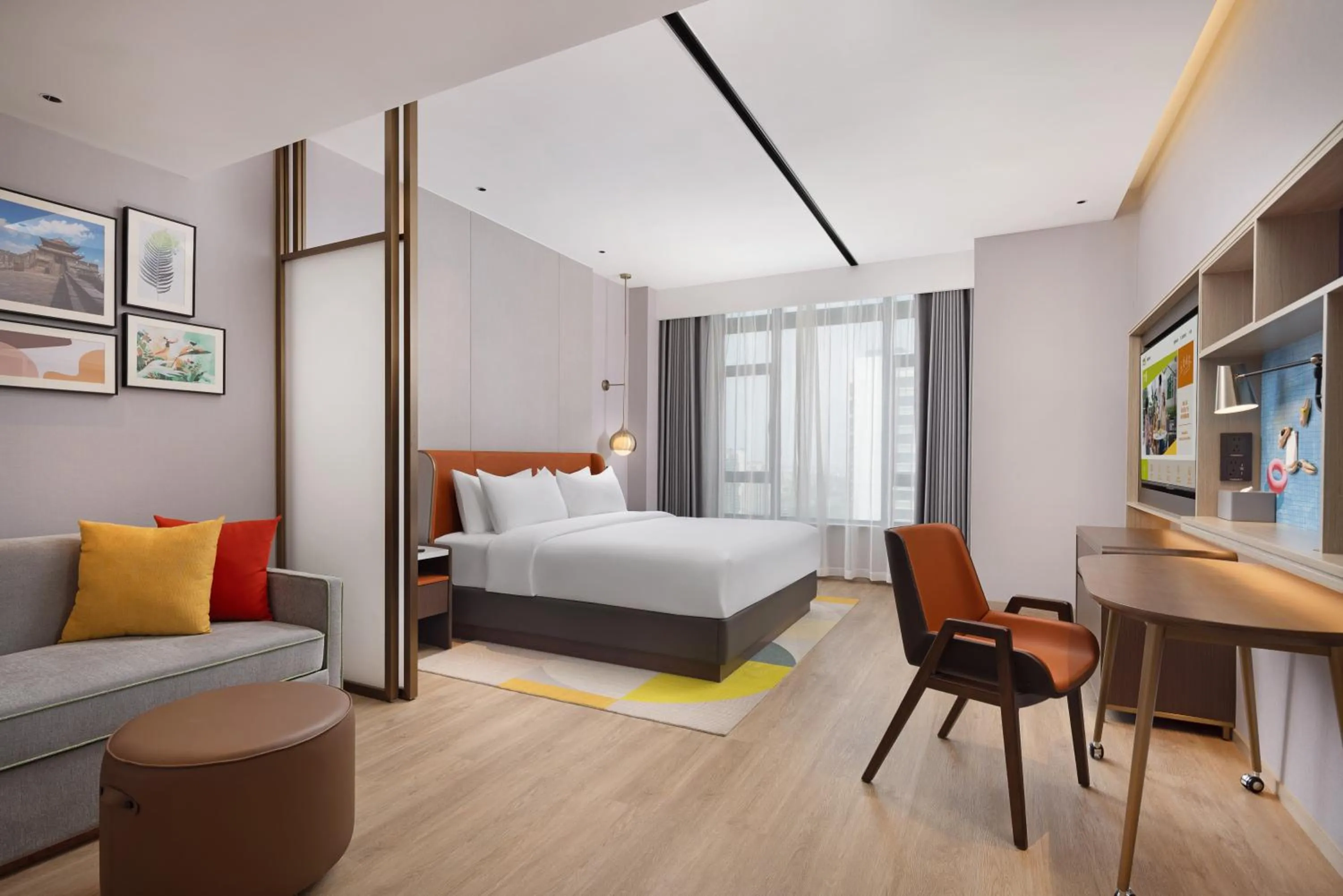 Photo of the whole room, Bed in Home2 Suite by Hilton Jingzhou Wanda Plaza