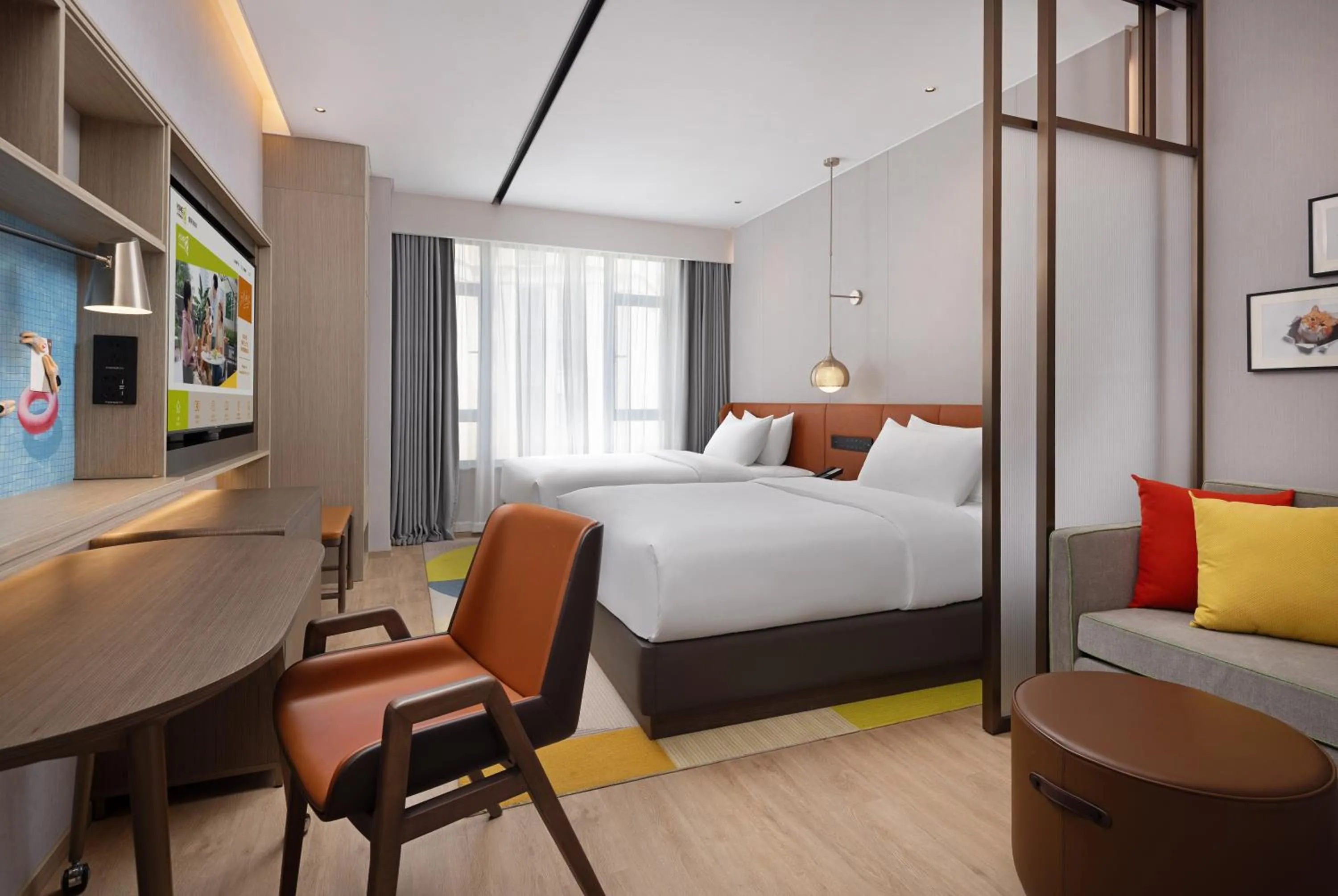 Bed in Home2 Suite by Hilton Jingzhou Wanda Plaza