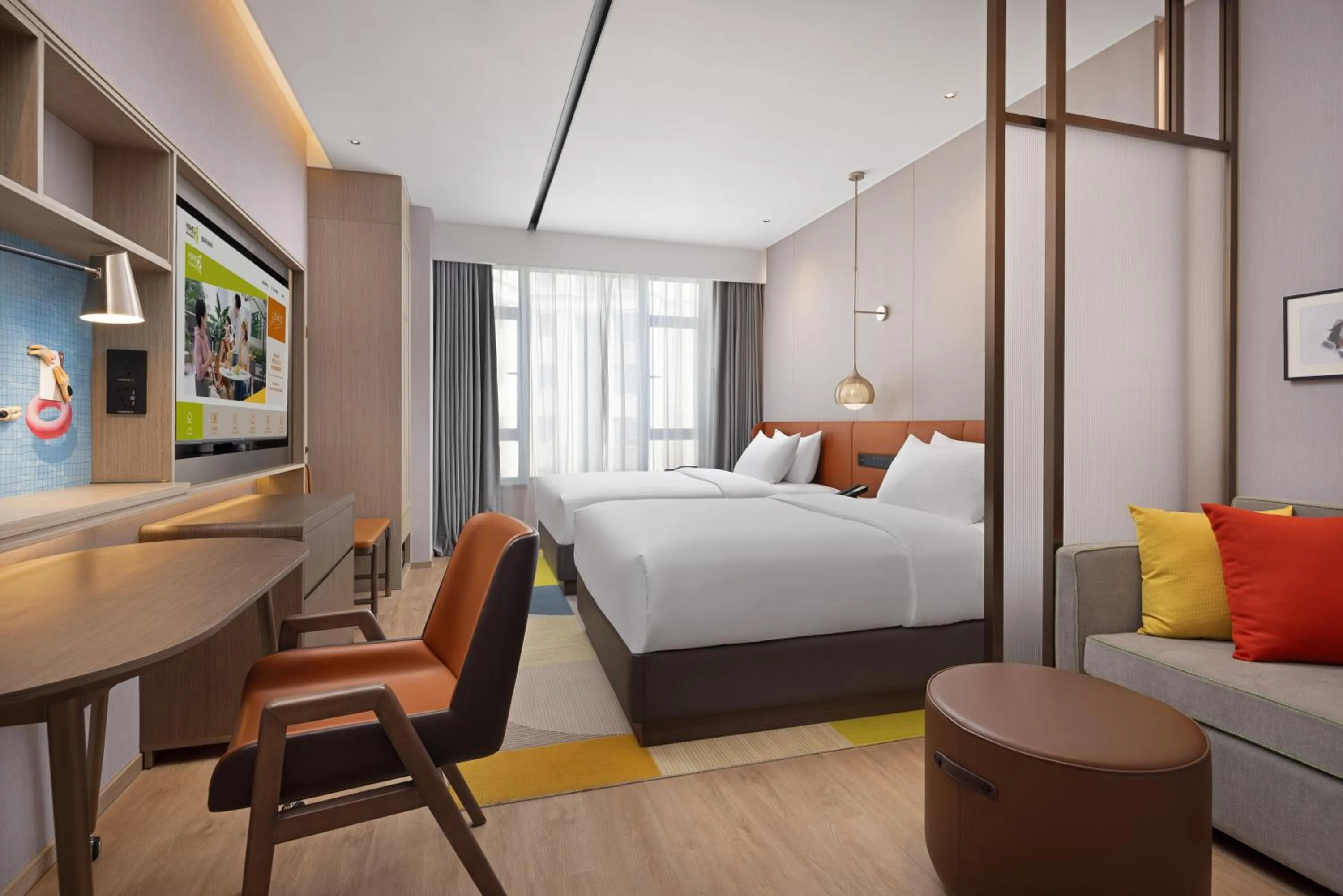 Bed in Home2 Suite by Hilton Jingzhou Wanda Plaza