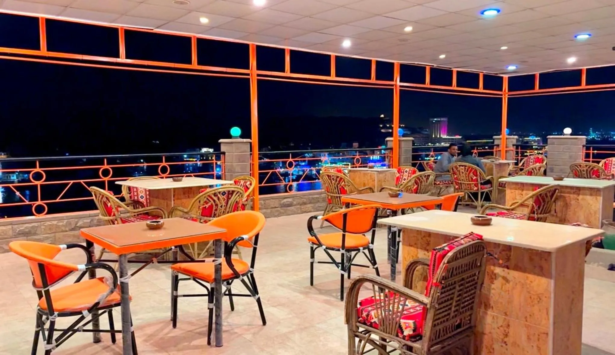 Seating area in Nile Hotel