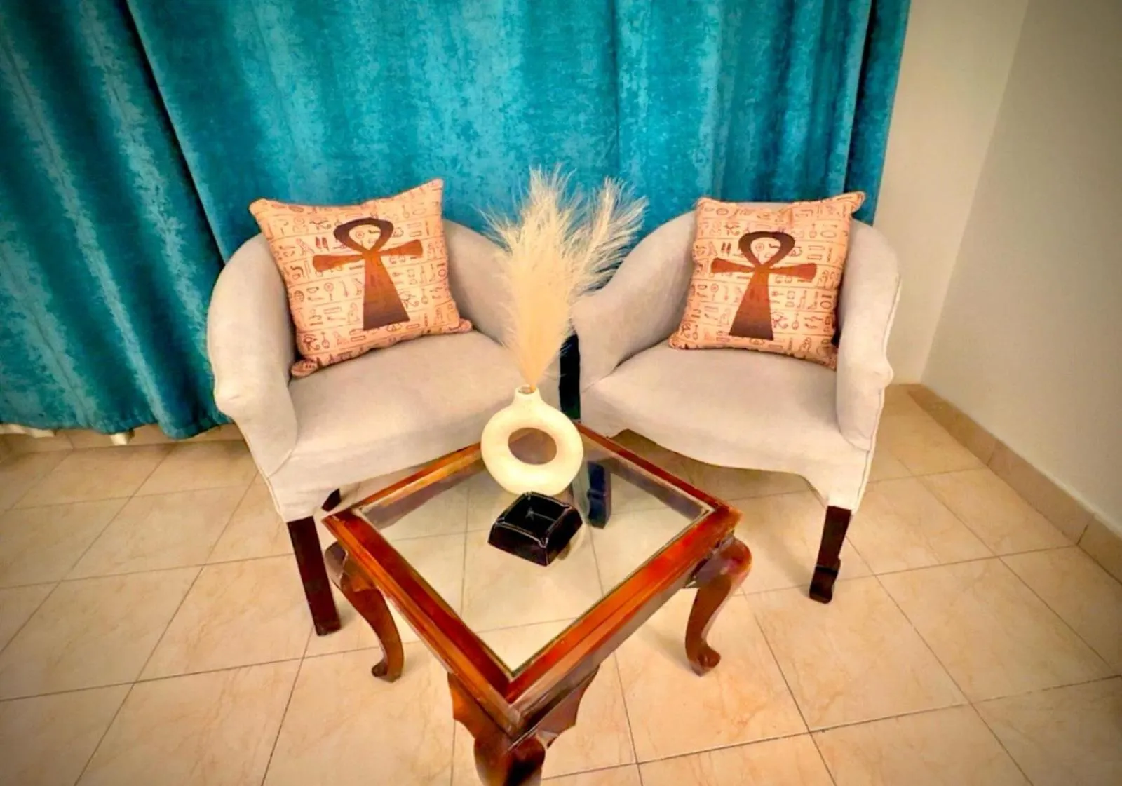 Seating area in Nile Hotel