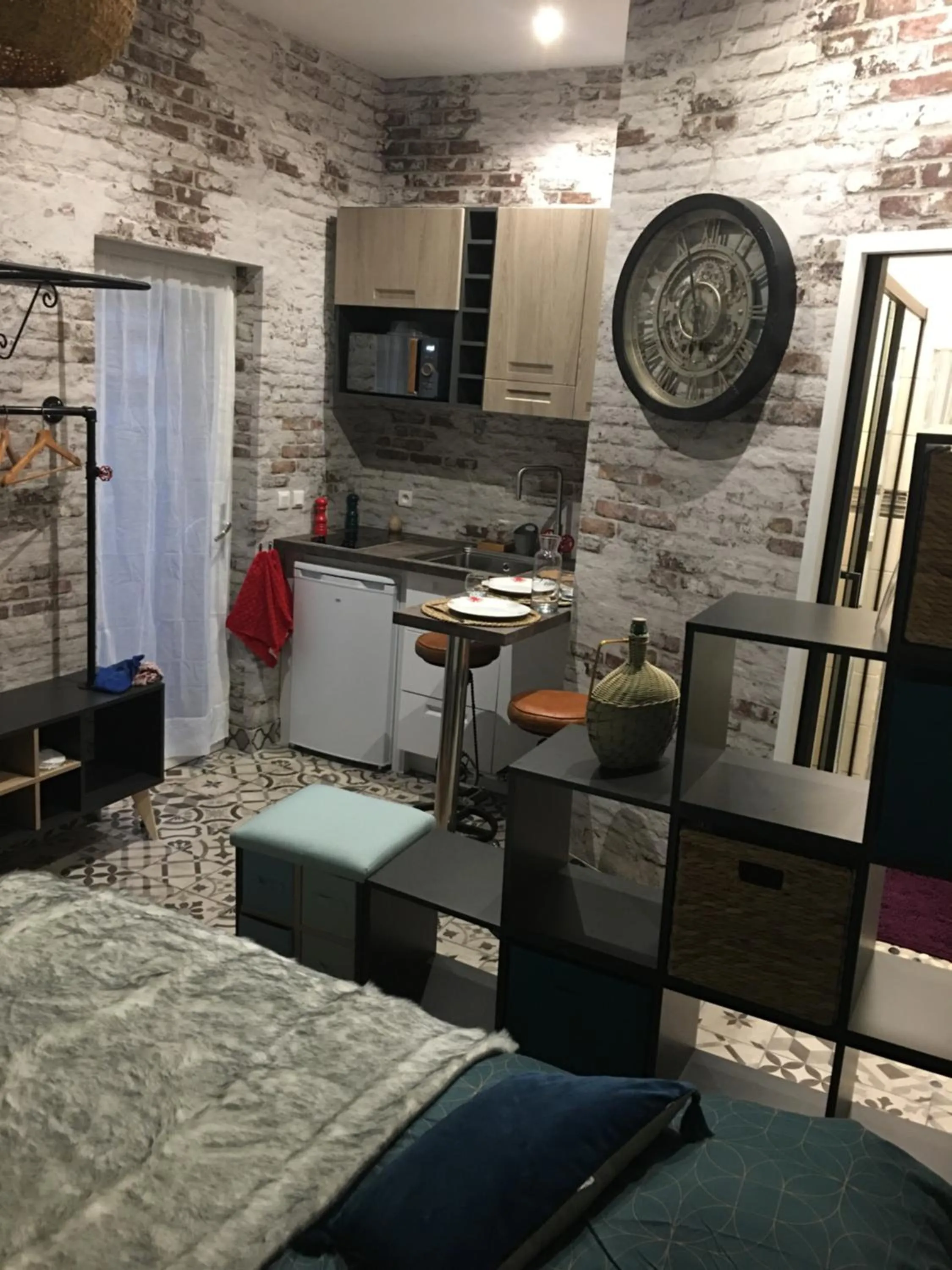 Kitchen or kitchenette, Bed in Chambre D'hôte Villa Maurice