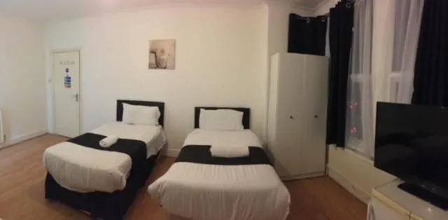 Bed in the pine lodge