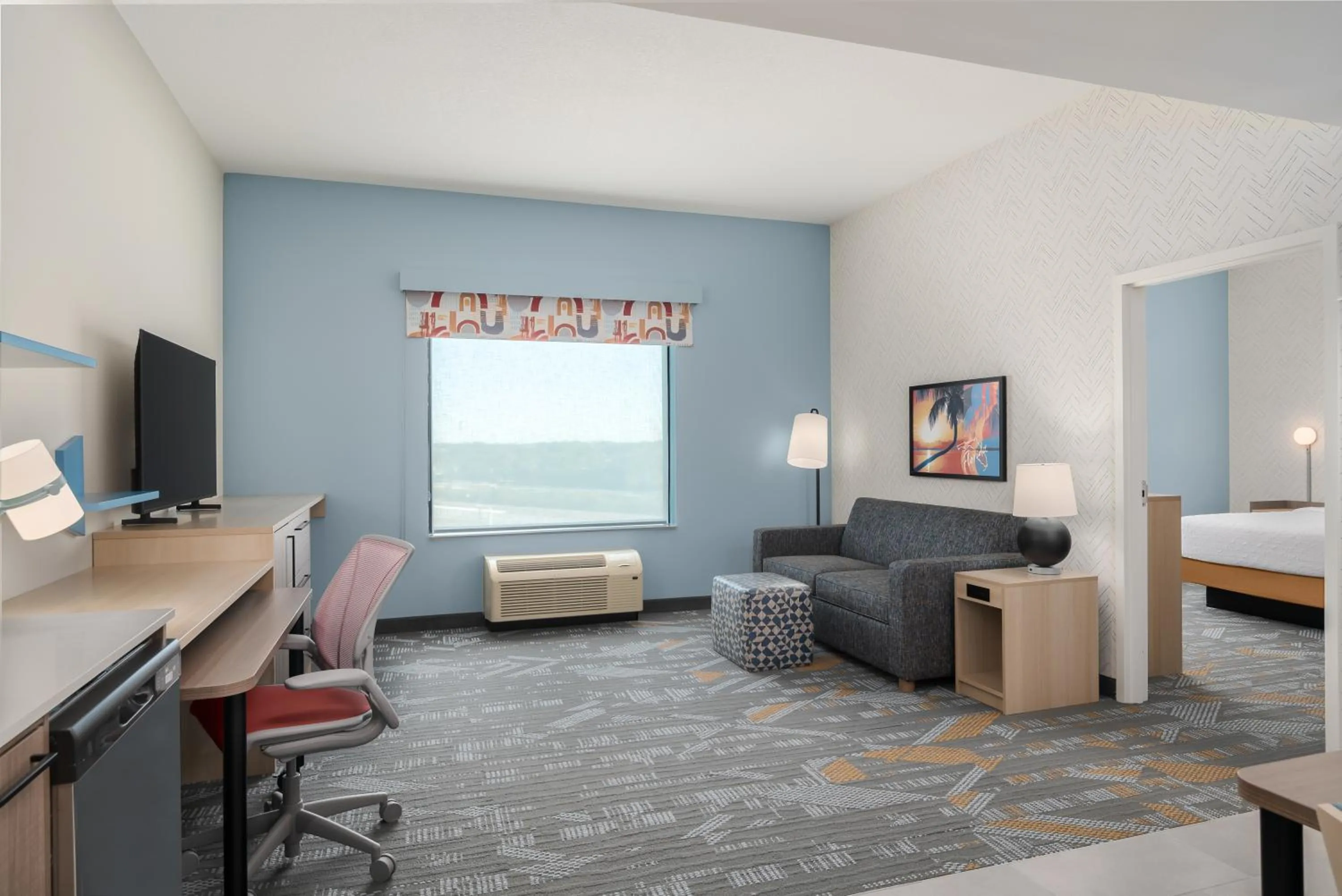 TV and multimedia, Bed in Home2 Suites By Hilton Riverview Tampa