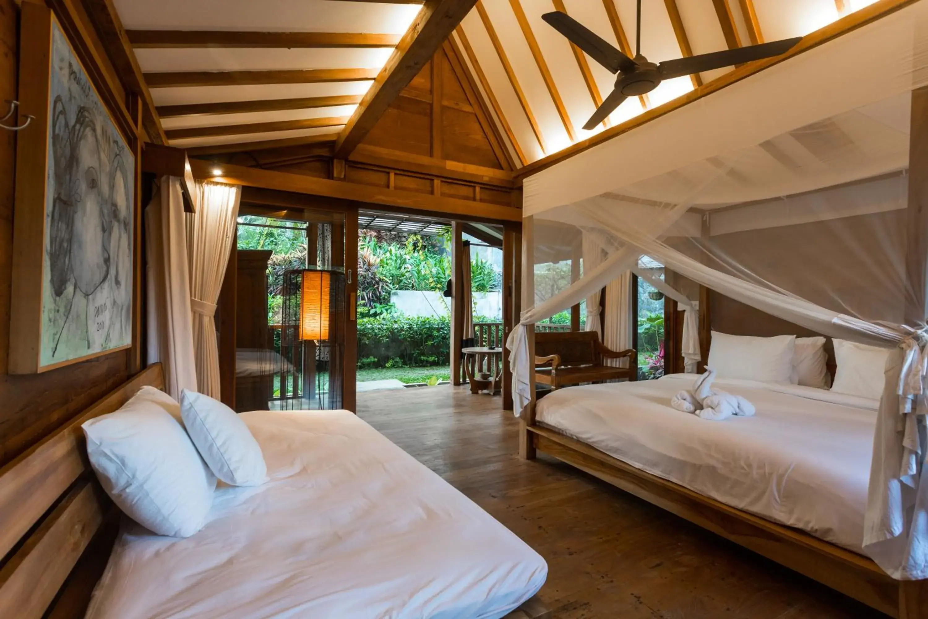 Wooden One-Bedroom Suite with Garden View in De Ubud Villas & Spa Wooden One-Bedroom Suite with Garden View in De Ubud Villas & Spa