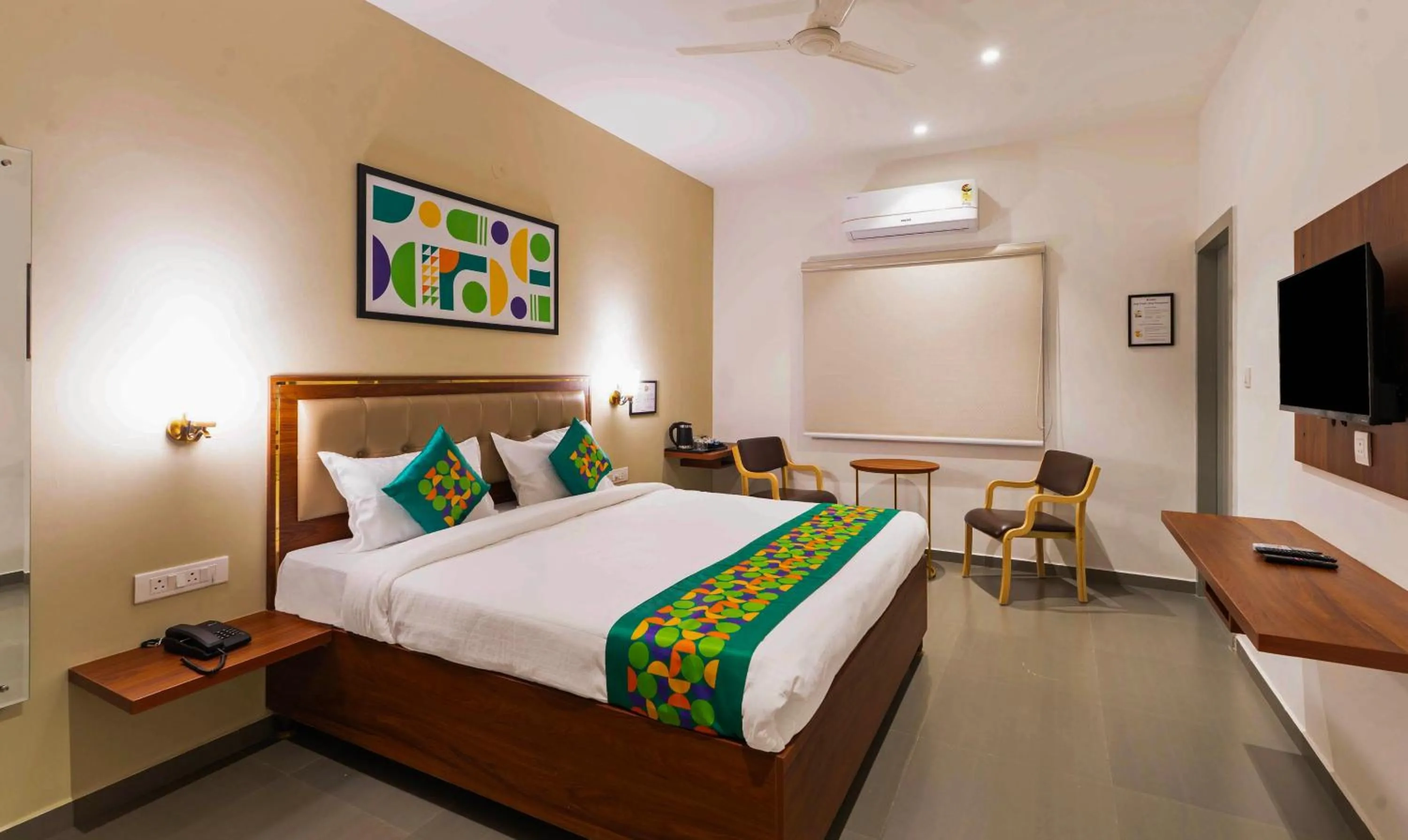 Bedroom, Bed in Treebo Global Orchid