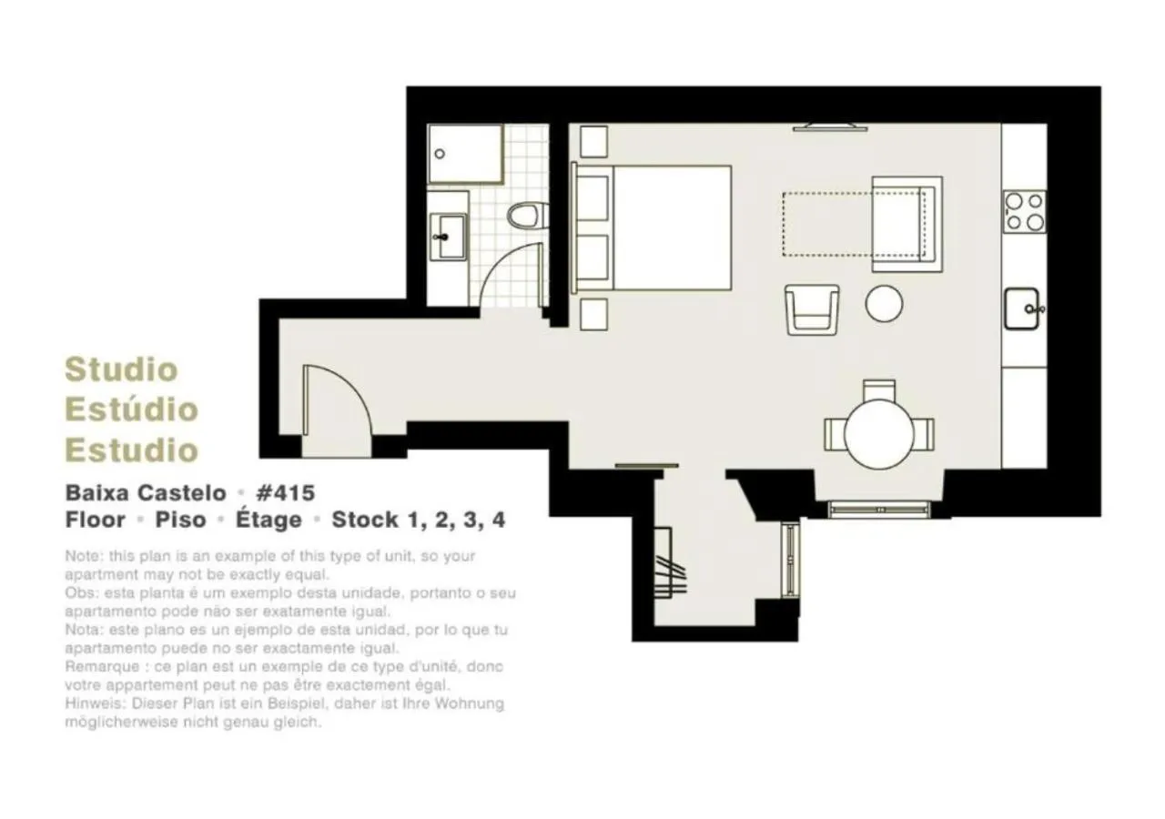 Floor plan in Lisbon Serviced Apartments - Baixa Castelo