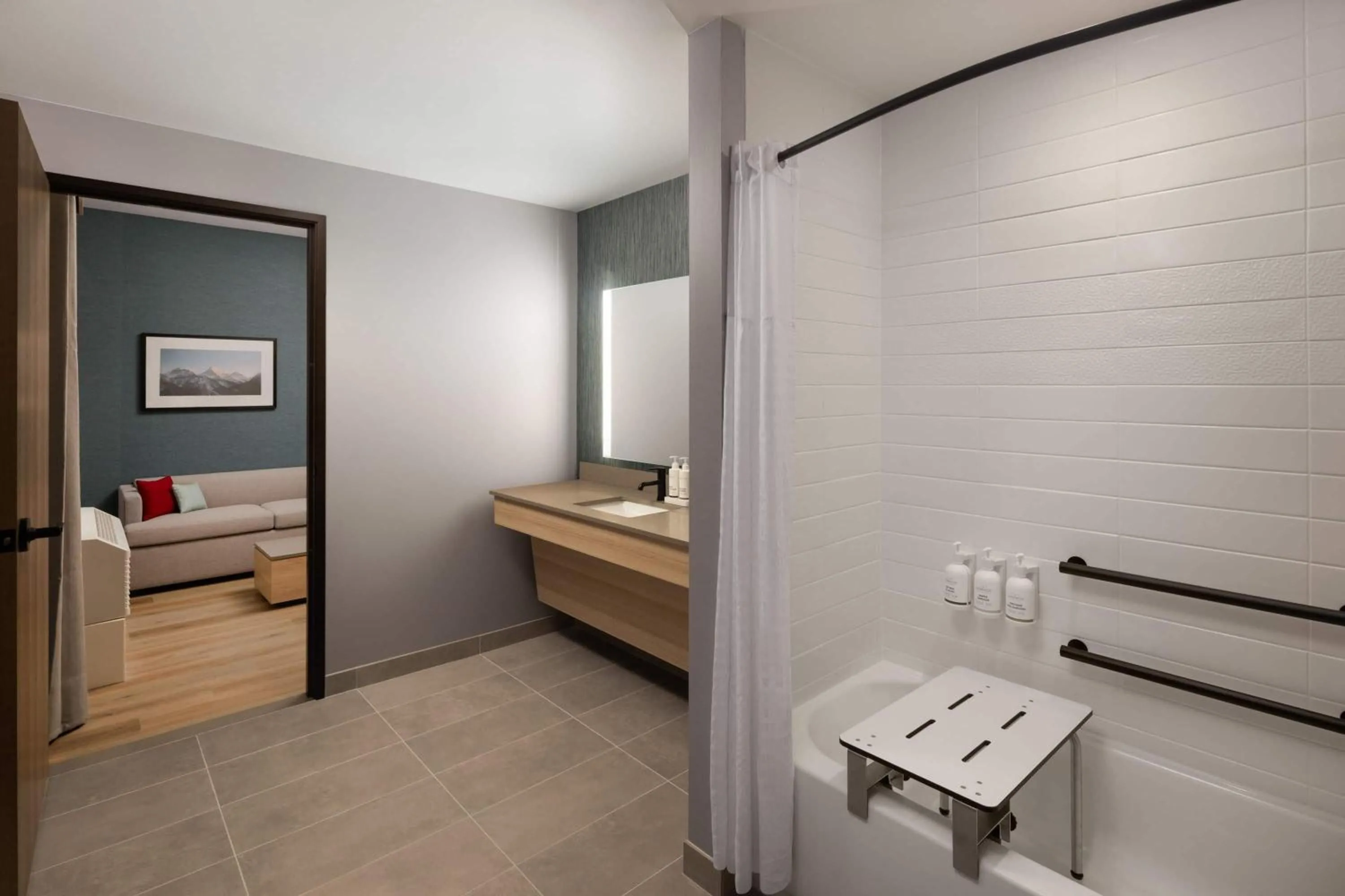 Bathroom, Bed in Hawthorn Extended Stay by Wyndham Leavenworth