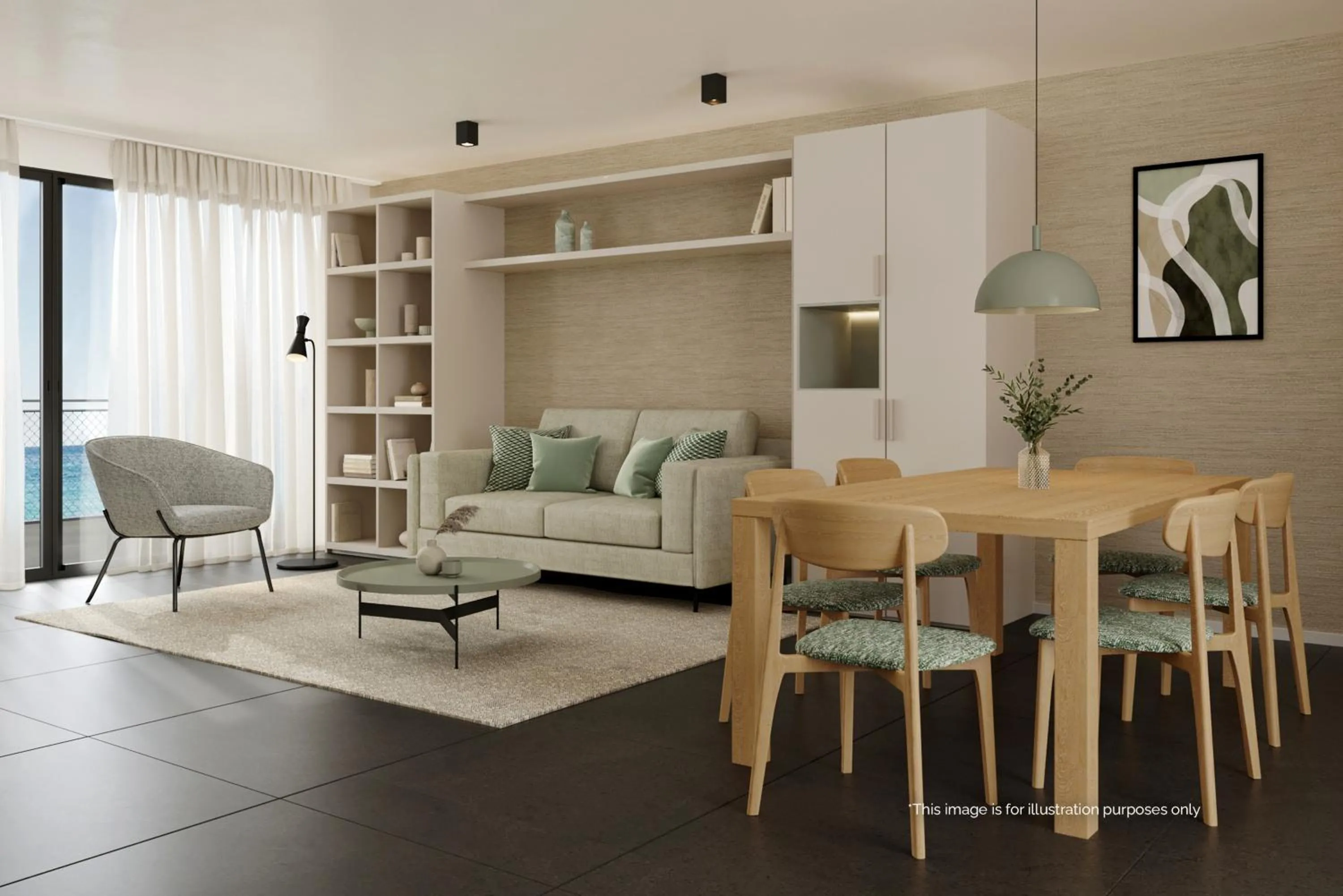 Three-Bedroom Apartment with Sea View and Balcony in Aminess Younique Vollo Hotel Residences