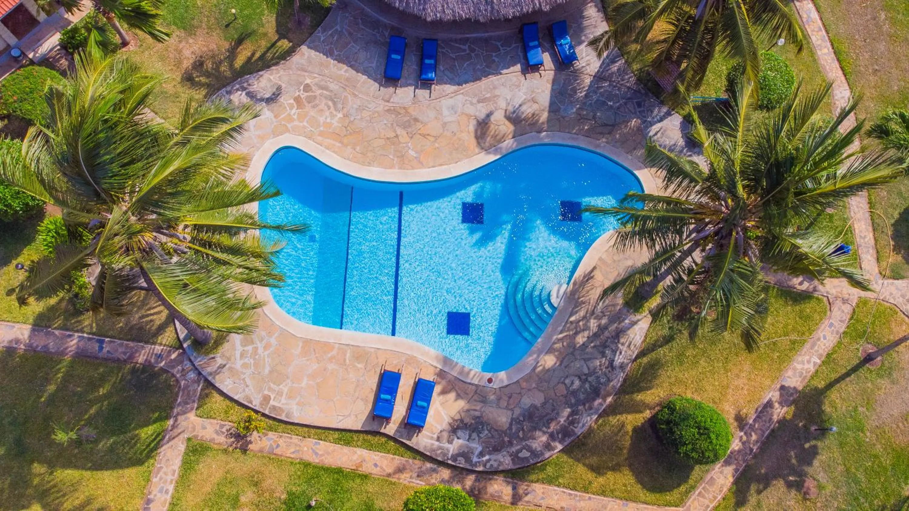 Pool view in Doric Cottages Diani