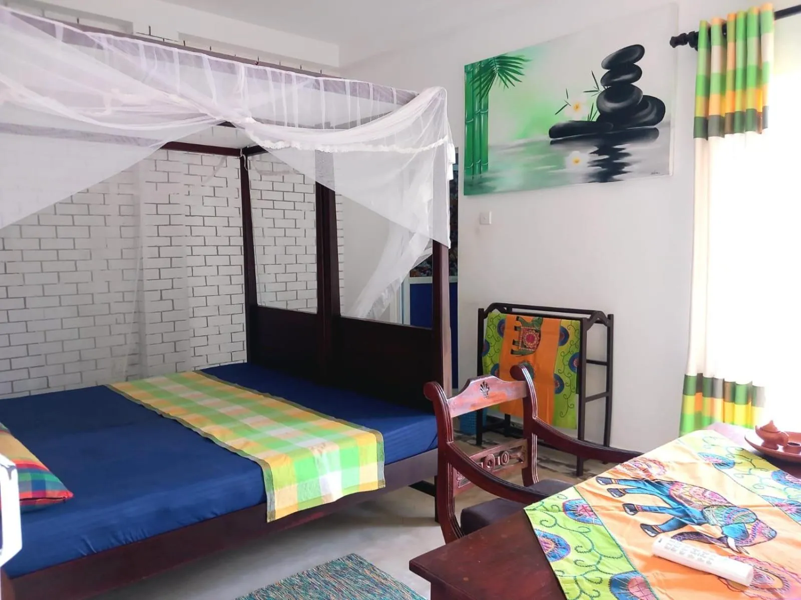 Bed in Villa Sri Beach Ayurveda Retreat