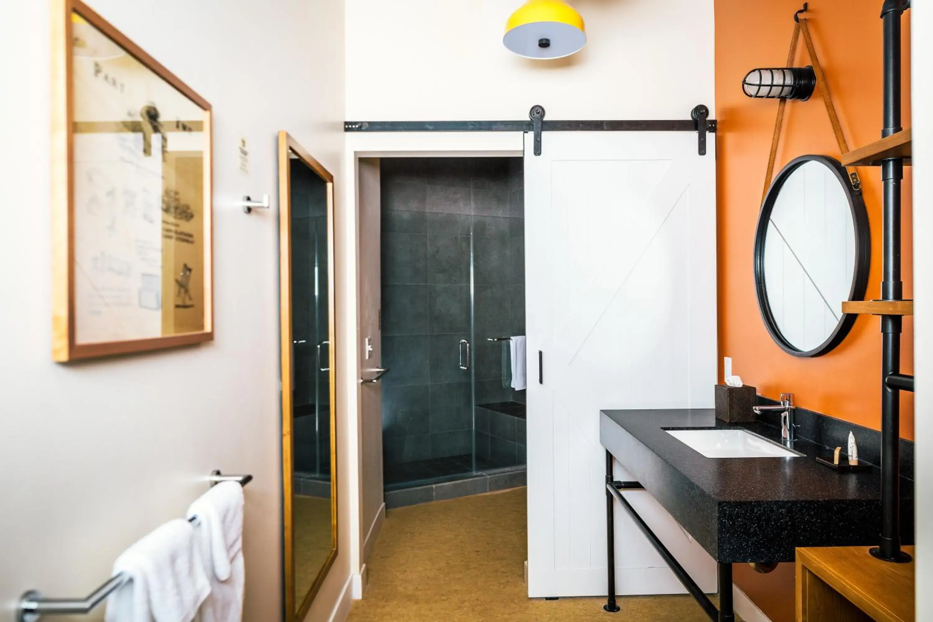 Bathroom in Rush Creek Lodge at Yosemite Bathroom in Rush Creek Lodge at Yosemite