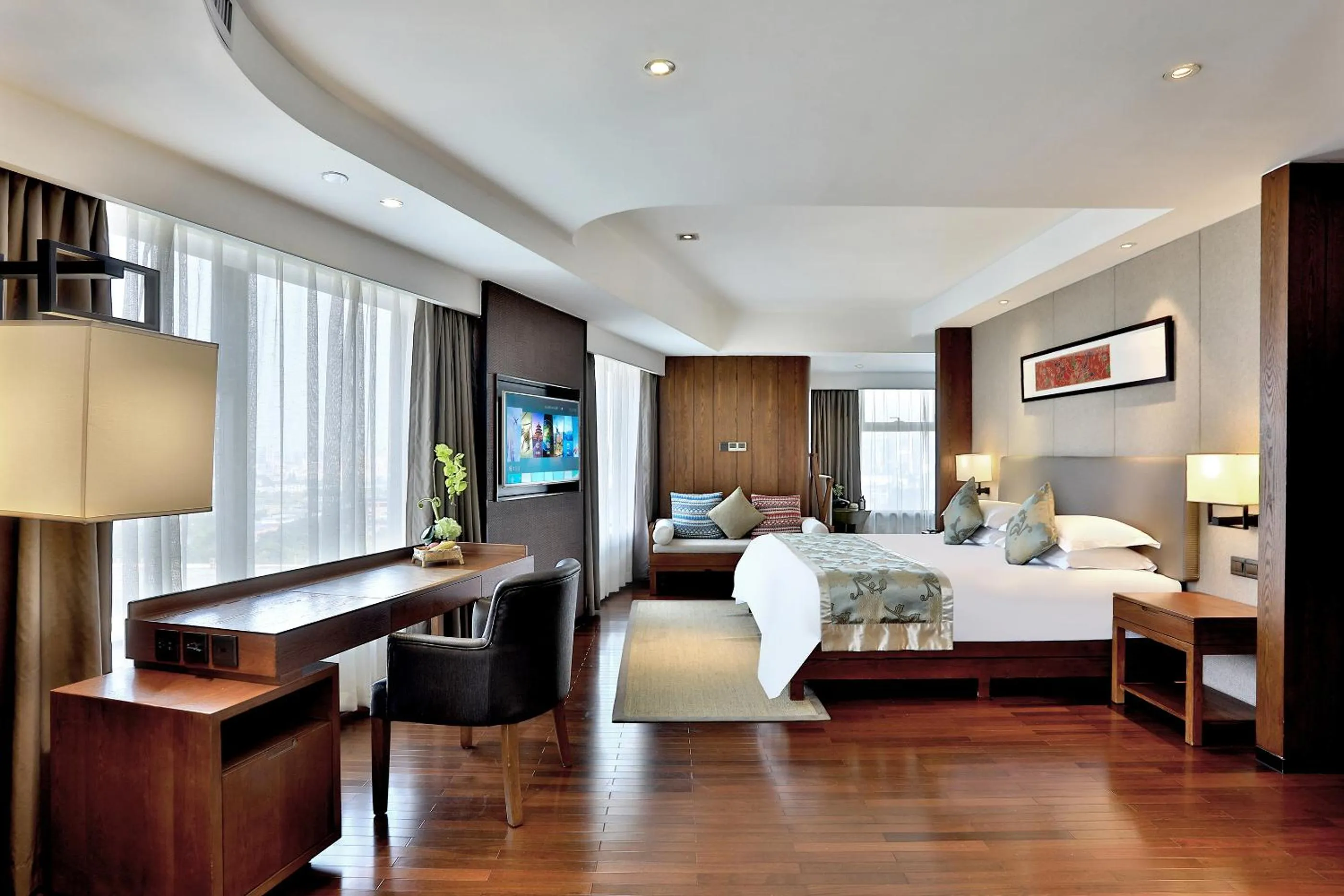 Communal lounge/ TV room, Bed in SSAW Boutique Hotel Hangzhou Wildwind