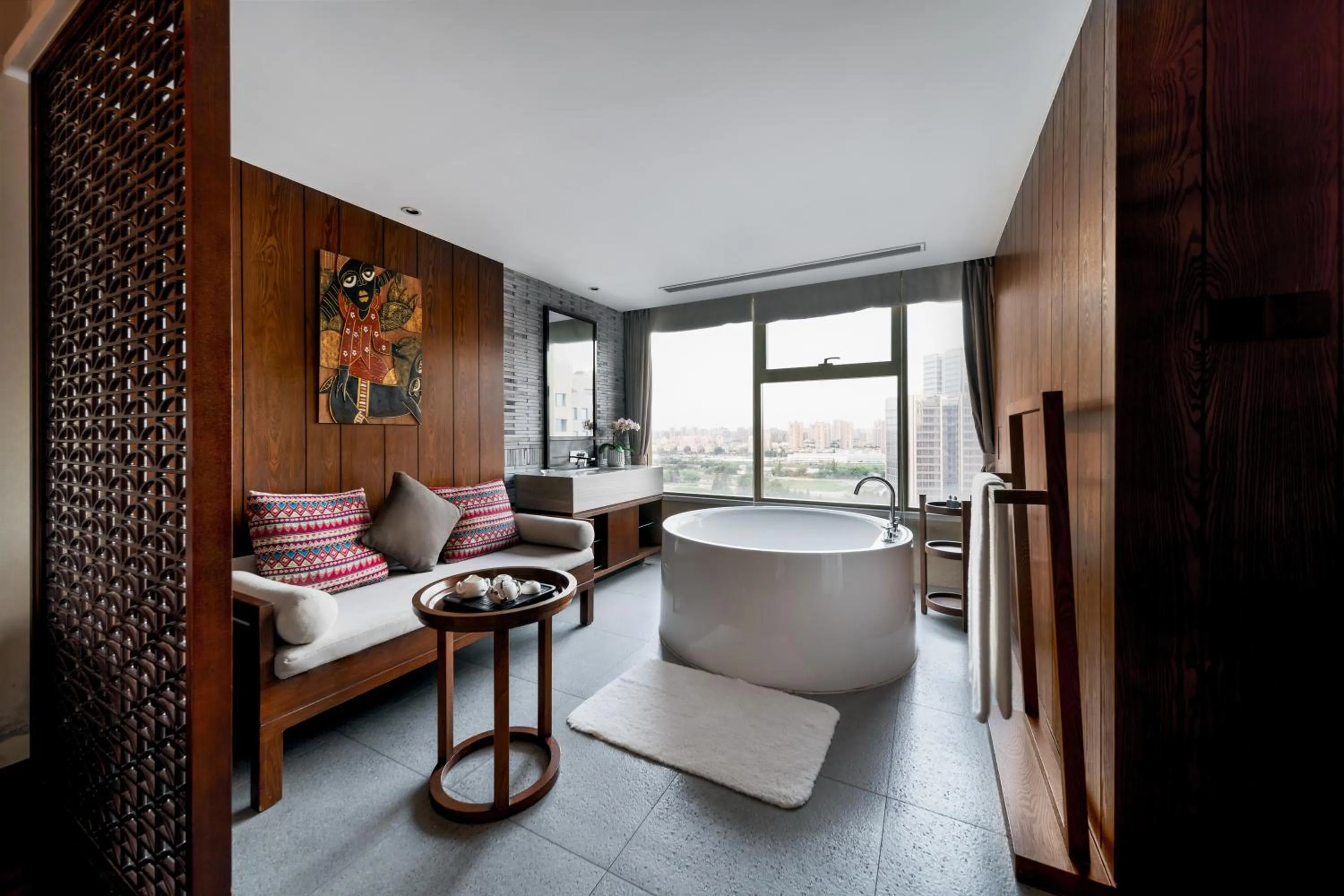 Seating area in SSAW Boutique Hotel Hangzhou Wildwind