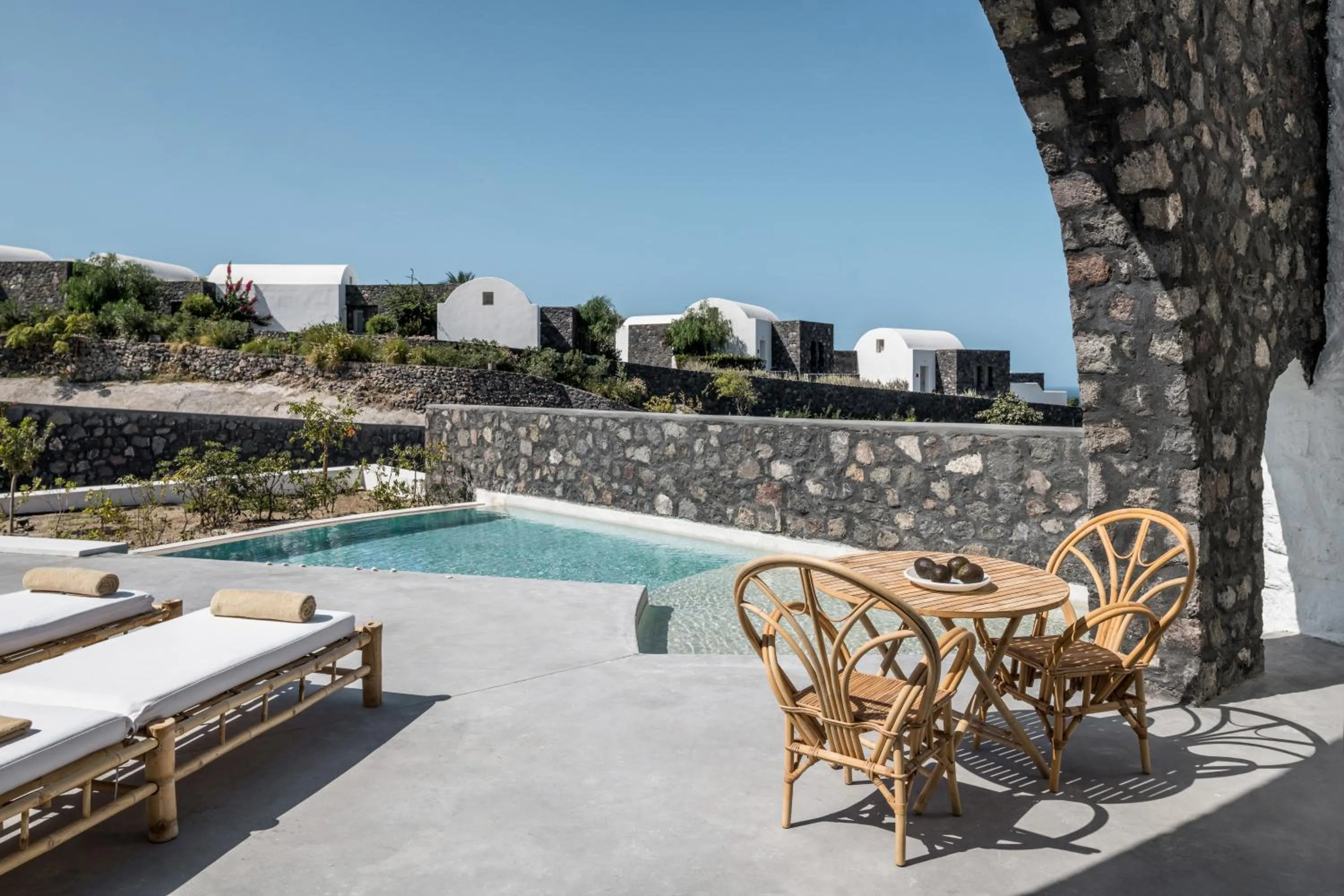 Pool view in Santo Pure Oia Suites & Villas